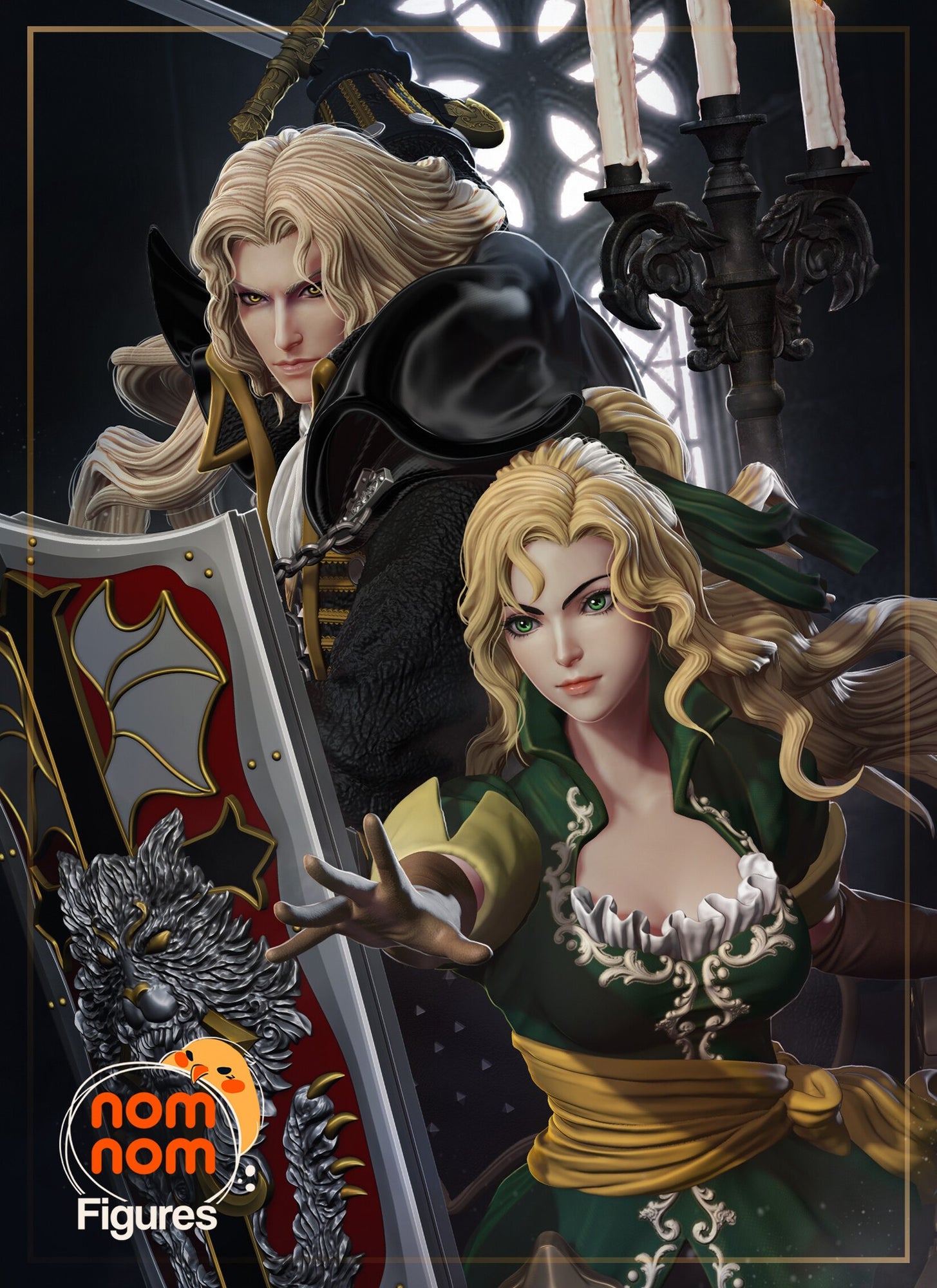 Alucard x Maria Castlevania resin figure by NomNom Figures — studio preview 1
