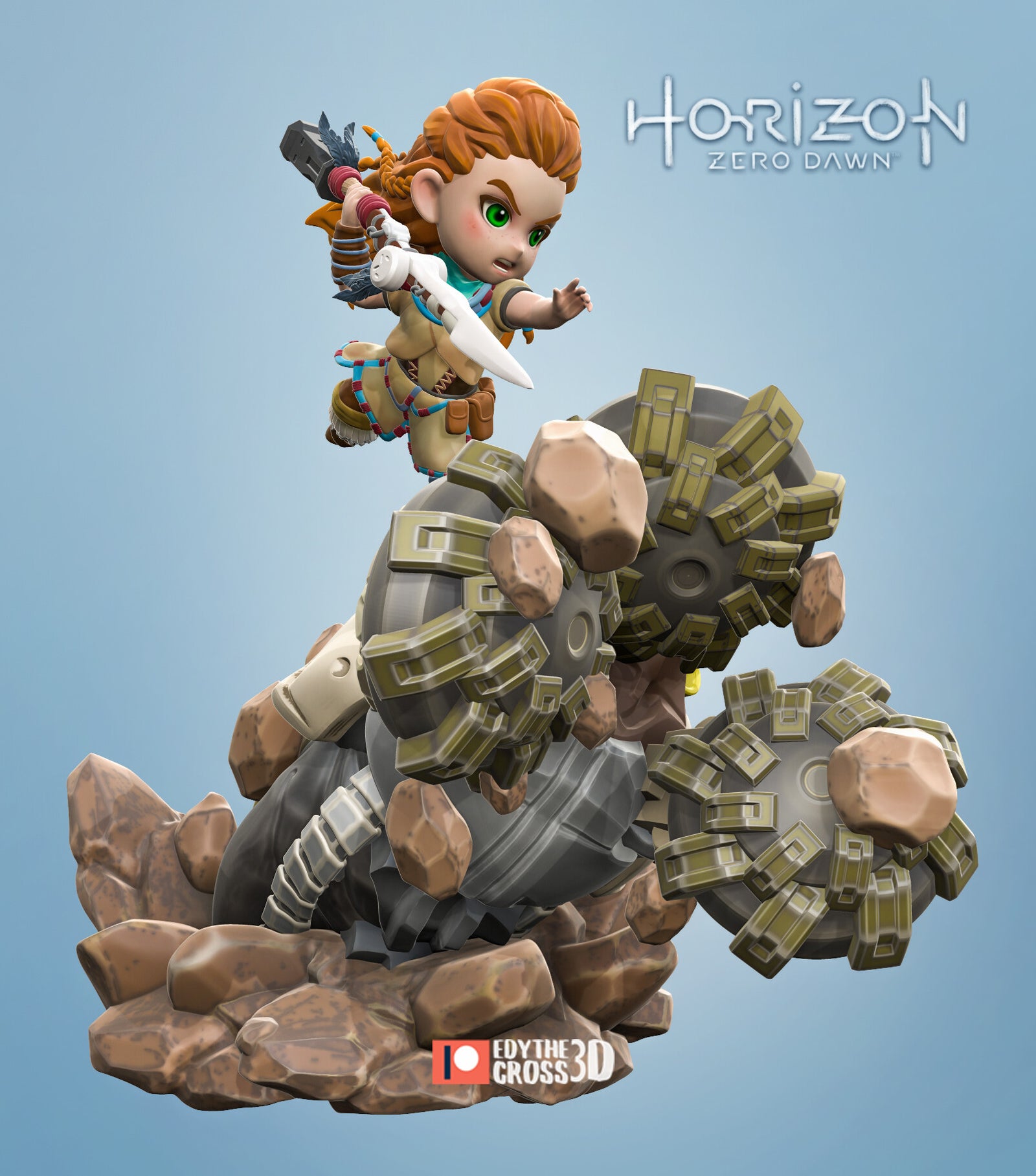 Aloy Horizon: Forbidden West Chibi resin figure by NomNom Figures — studio preview 1