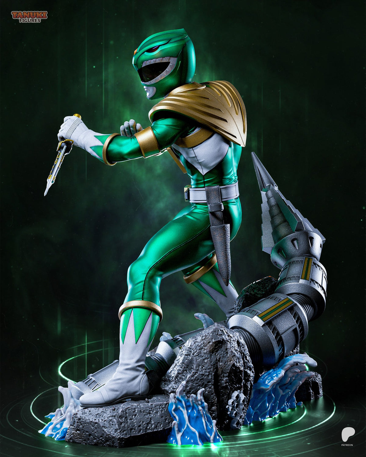 Green Ranger (Power Rangers) resin figure by Tanuki Figures — studio render 2