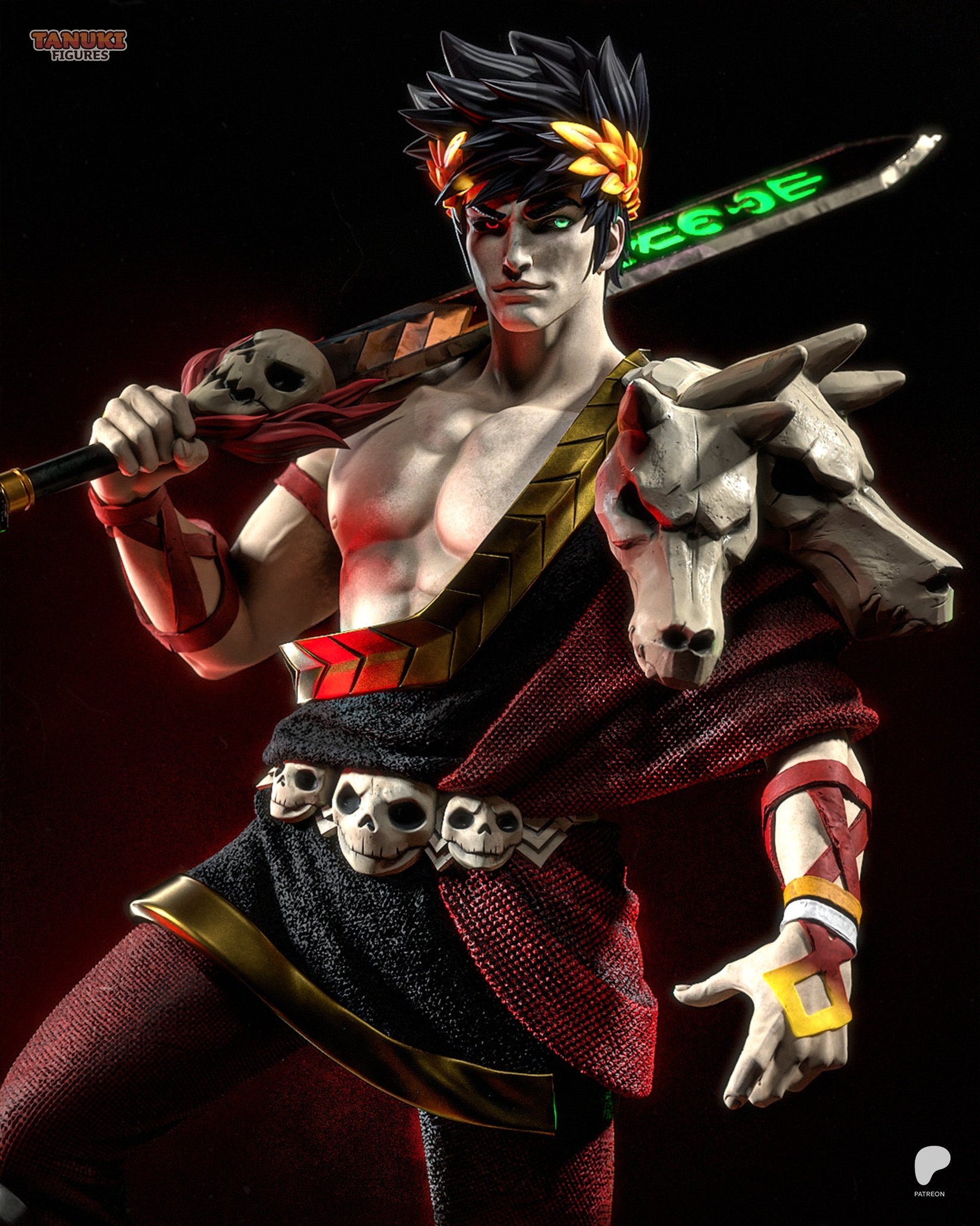 Zagreus (Hades) resin figure by Tanuki Figures — studio render 7