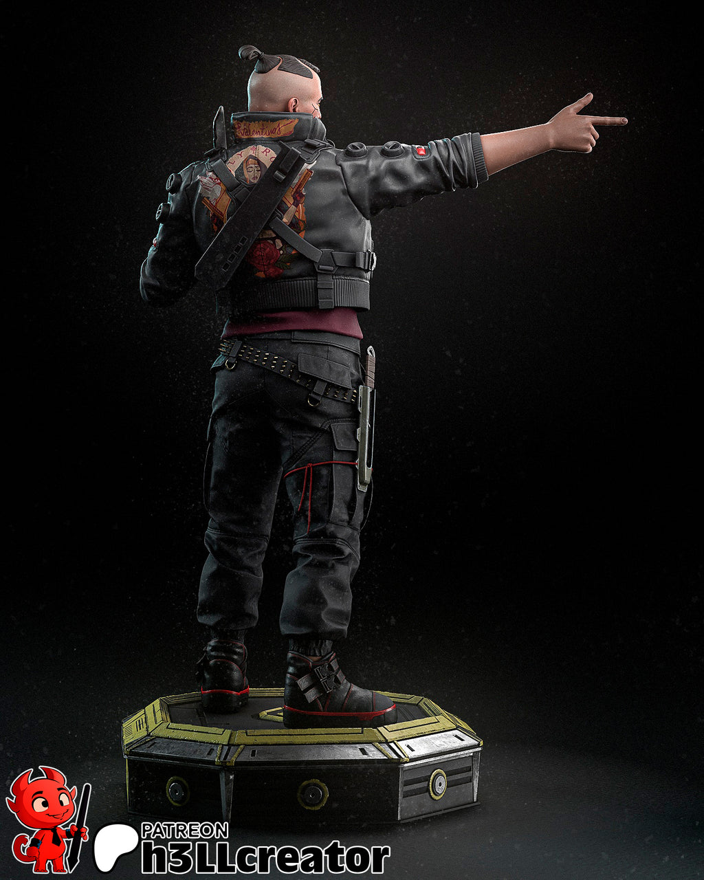 Jackie Welles (Cyberpunk 2077) resin figure by h3LLcreator — studio render 6