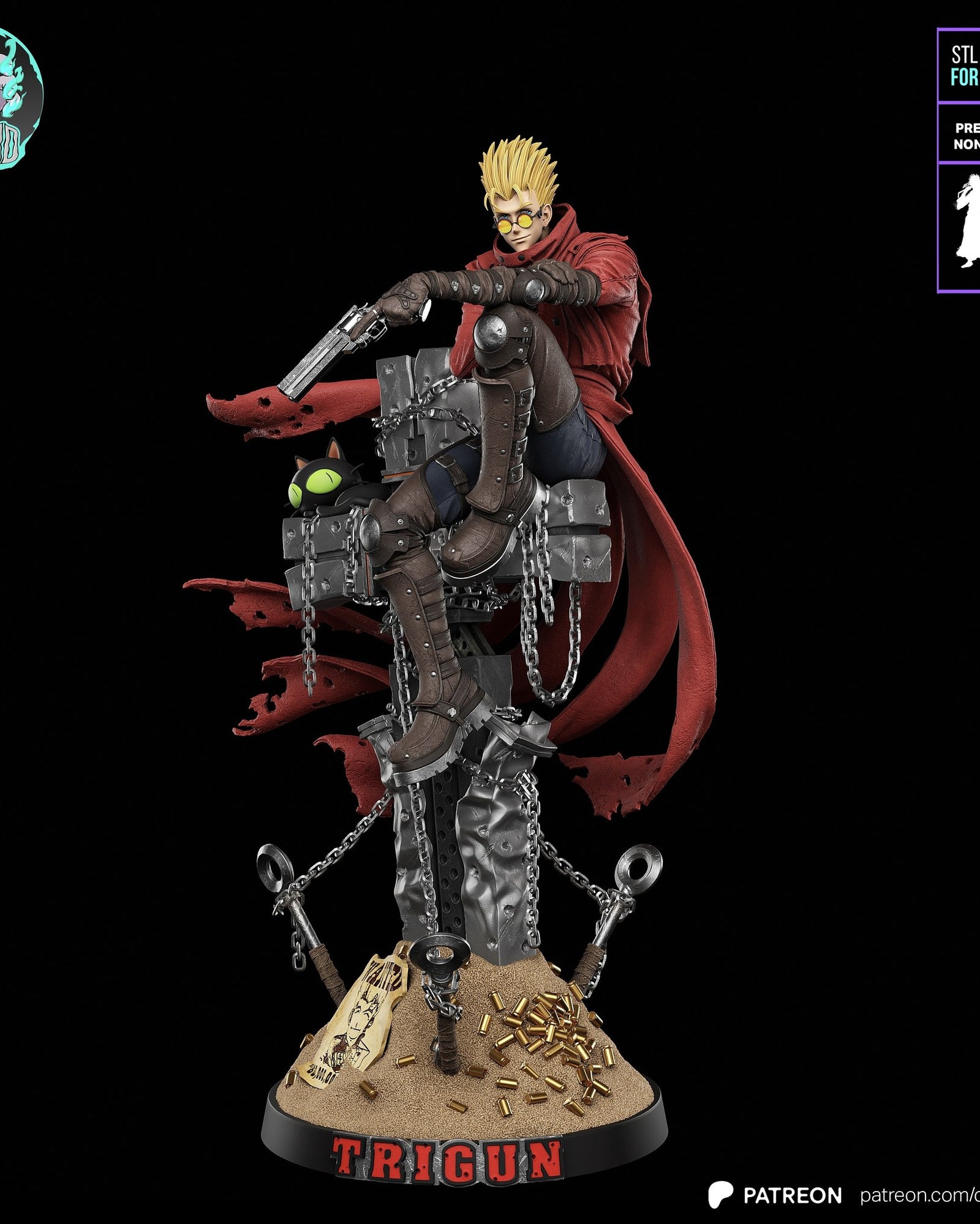 Vash the Stampede (Trigun) resin figure by Kaidan 3D — studio render 2
