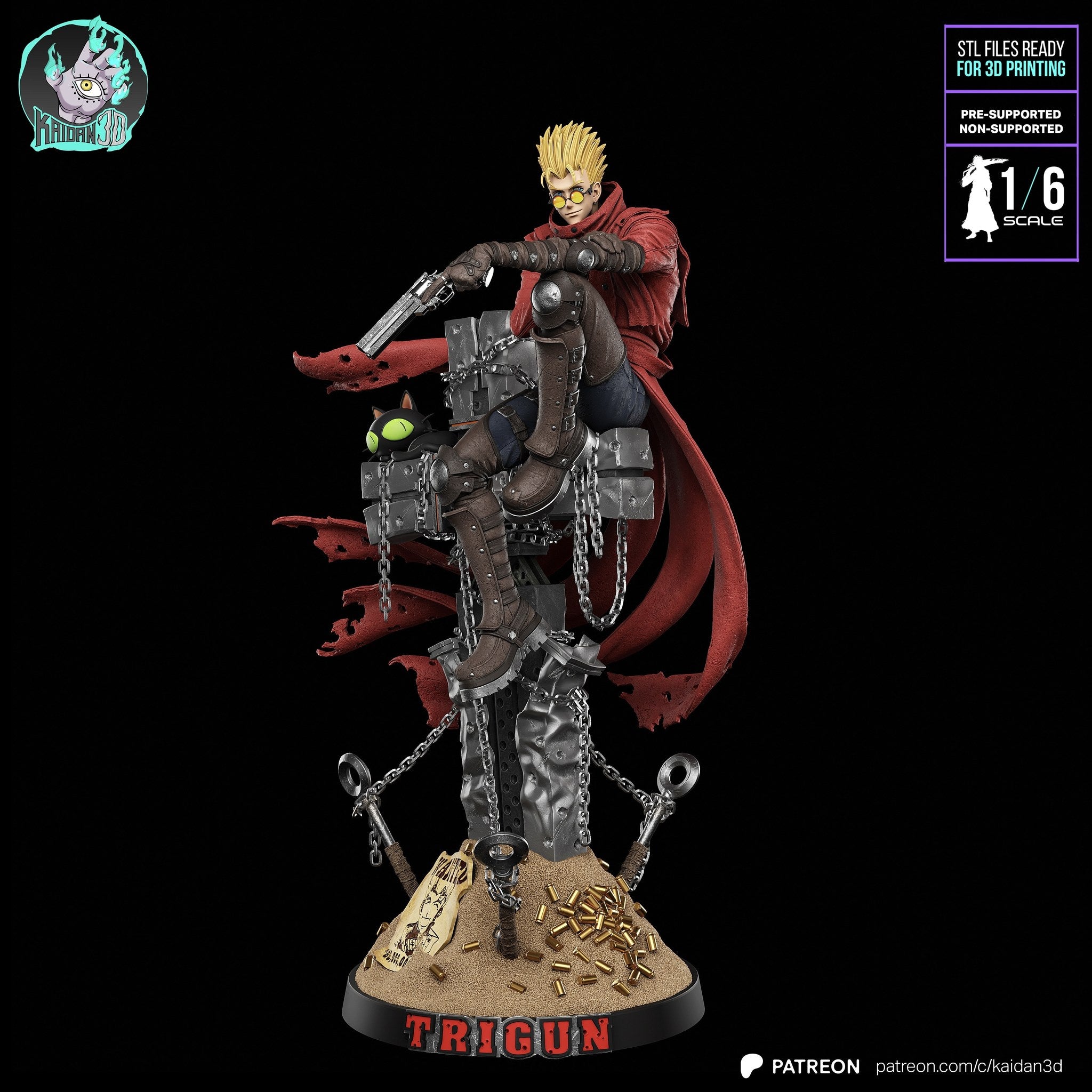 Vash the Stampede (Trigun) resin figure by Kaidan 3D — studio render 2