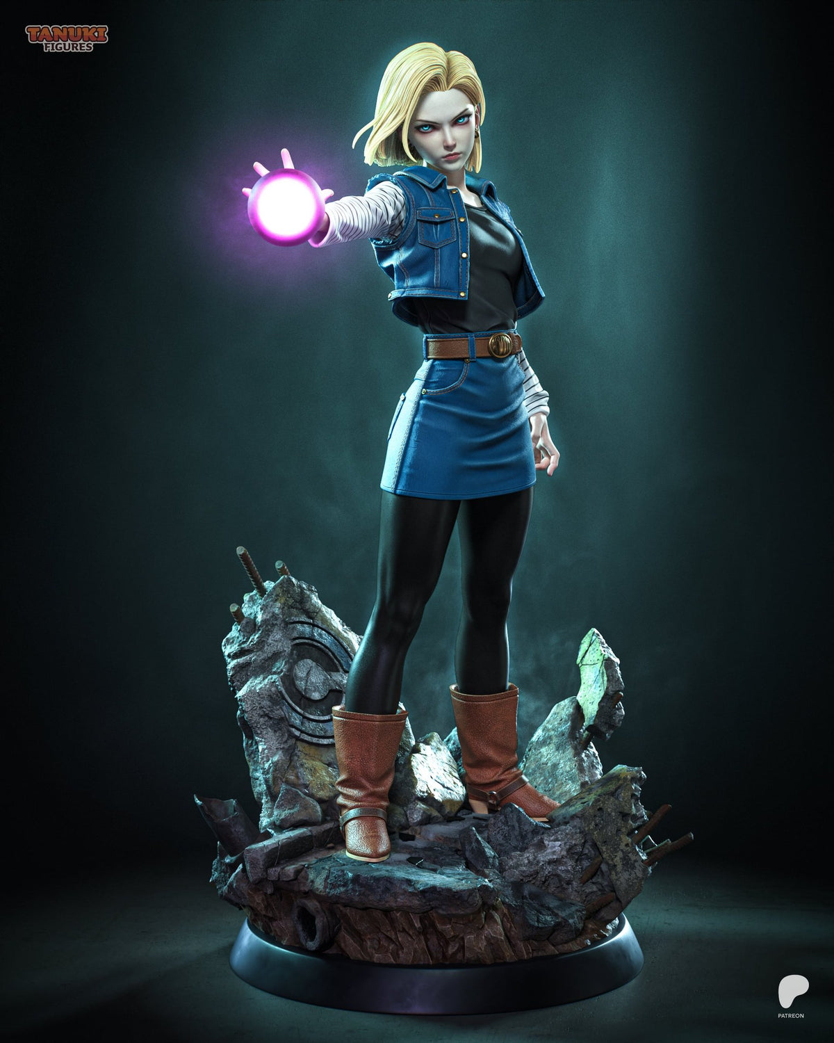 Android 18 (Dragon Ball) resin figure by Tanuki Figures — studio render 1