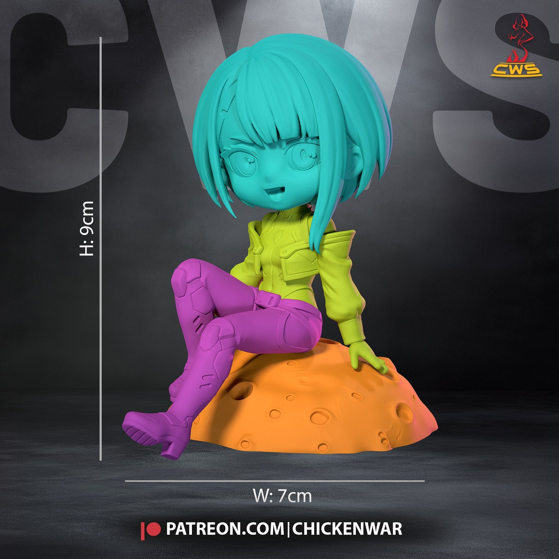 Lucy Kushinada (Cyberpunk Edgerunners) resin figure by CW Studio — studio render 6