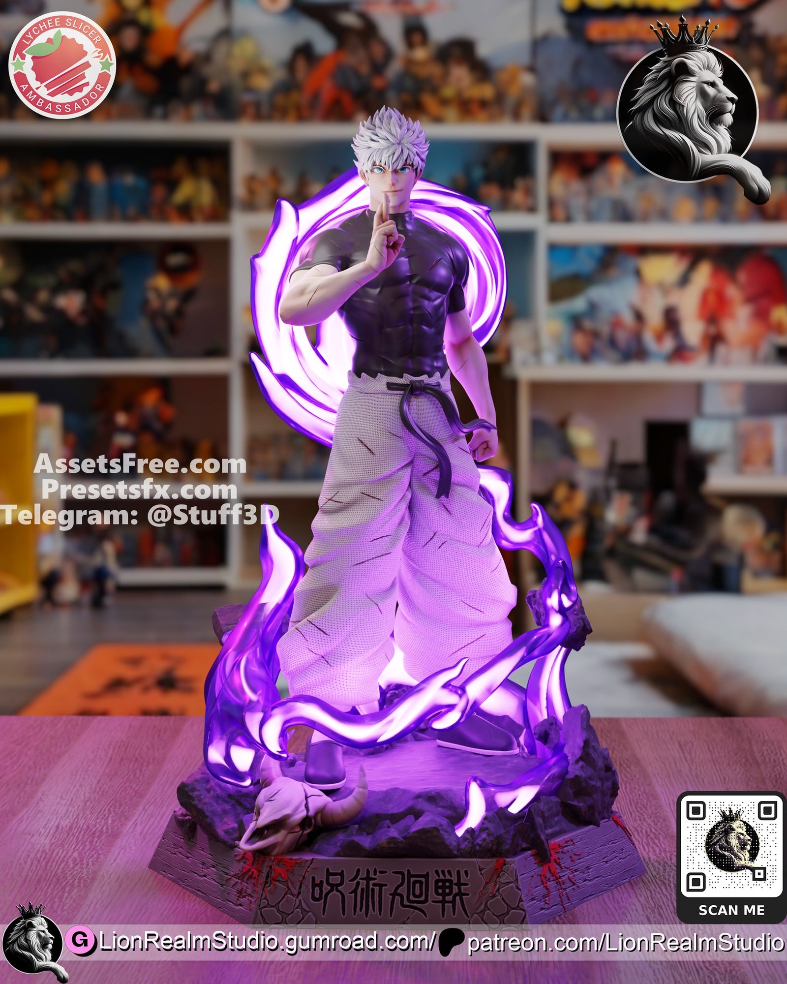 Gojo Jujutsu Kaisen resin figure by LionRealm Studio — studio preview
