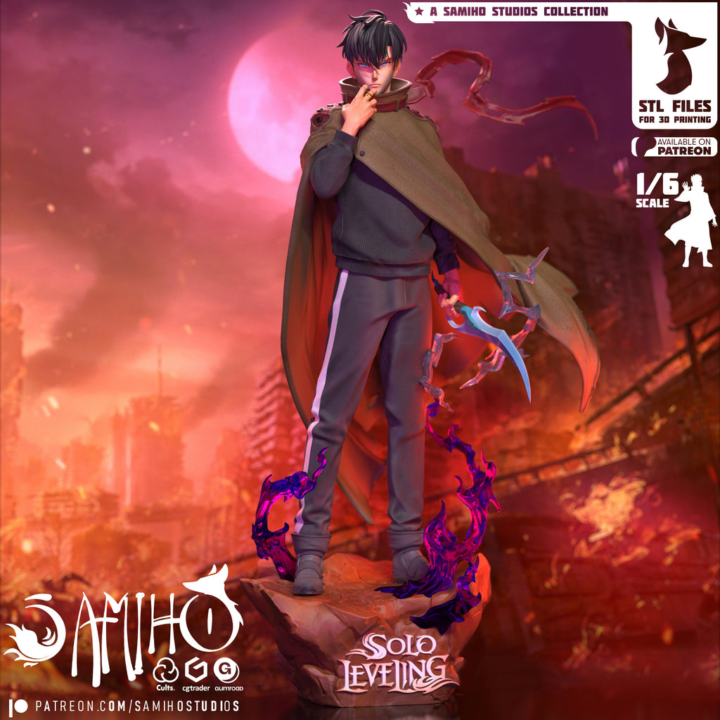 Sung Jin-Woo Solo Leveling resin figure by Samiho Studios — studio preview