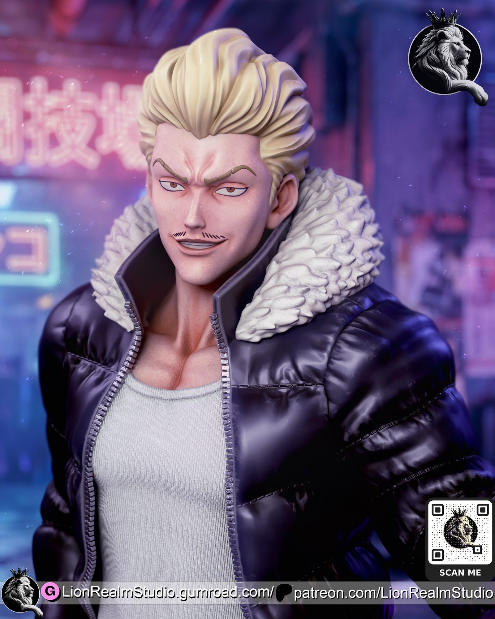 Kinji Hakari Jujutsu Kaisen resin figure by LionRealm Studio — studio preview