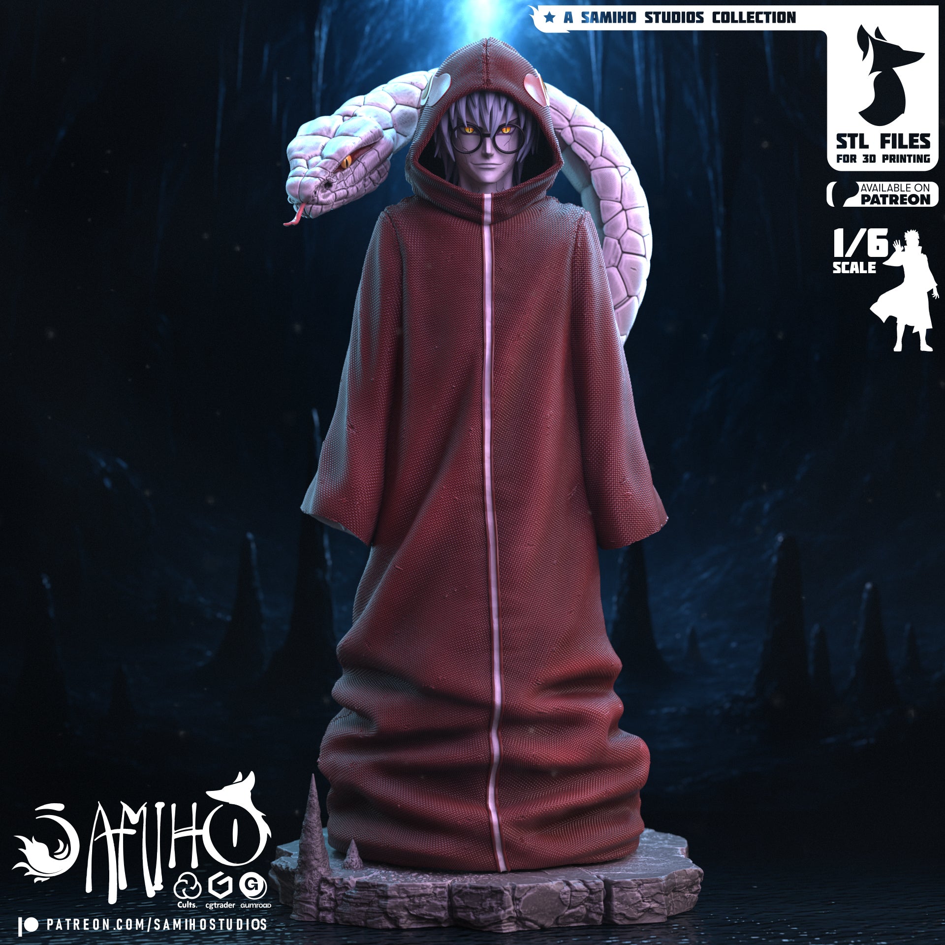 Kabuto Yakushi Naruto resin figure by Samiho Studios — studio preview