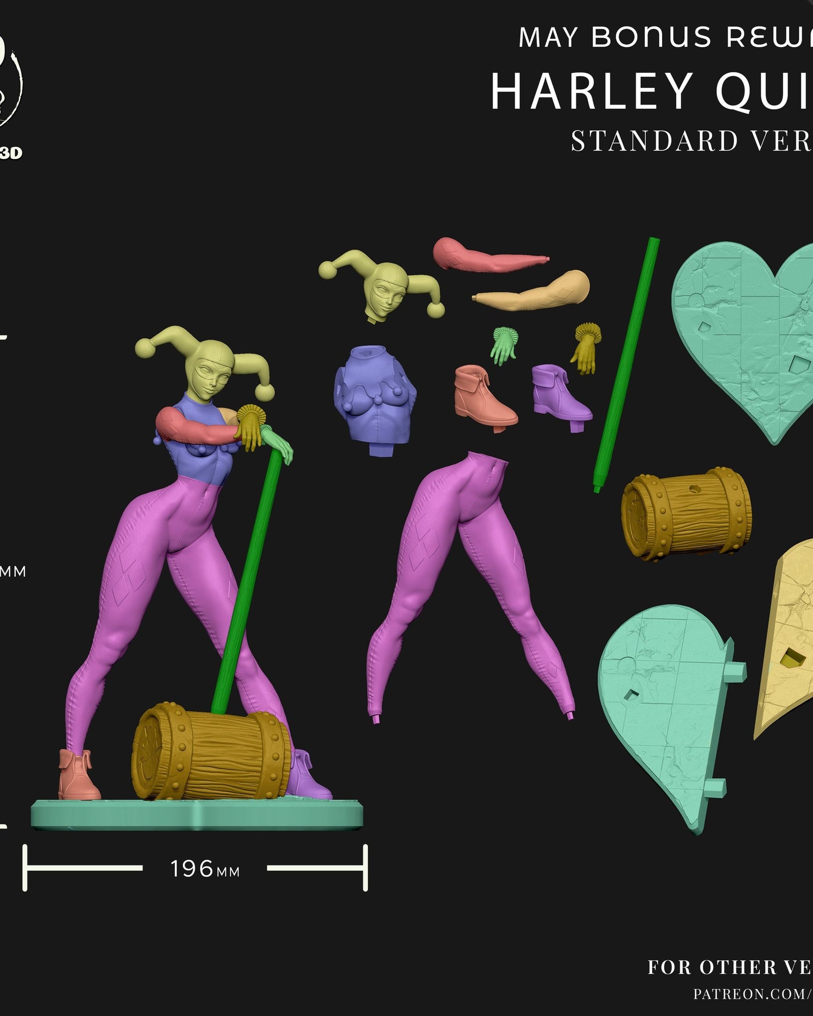 Harley Quinn (DC Comics) resin figure by Nympha — studio render 5