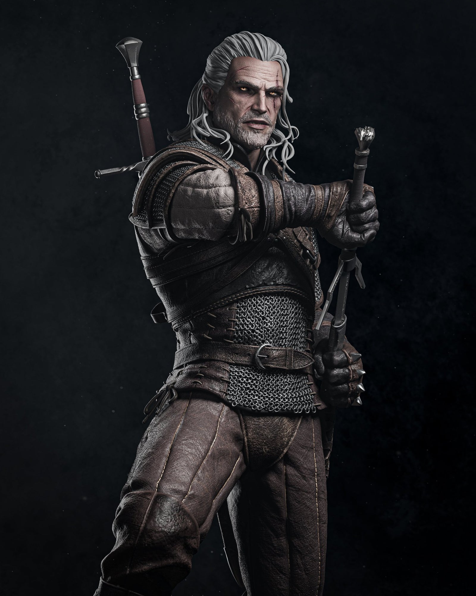 Geralt of Rivia The Witcher resin figure by CA 3D Studios — studio preview 1
