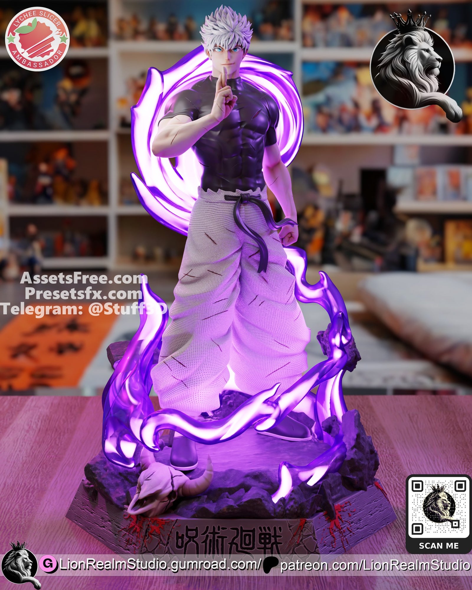 Gojo Jujutsu Kaisen resin figure by LionRealm Studio — studio preview