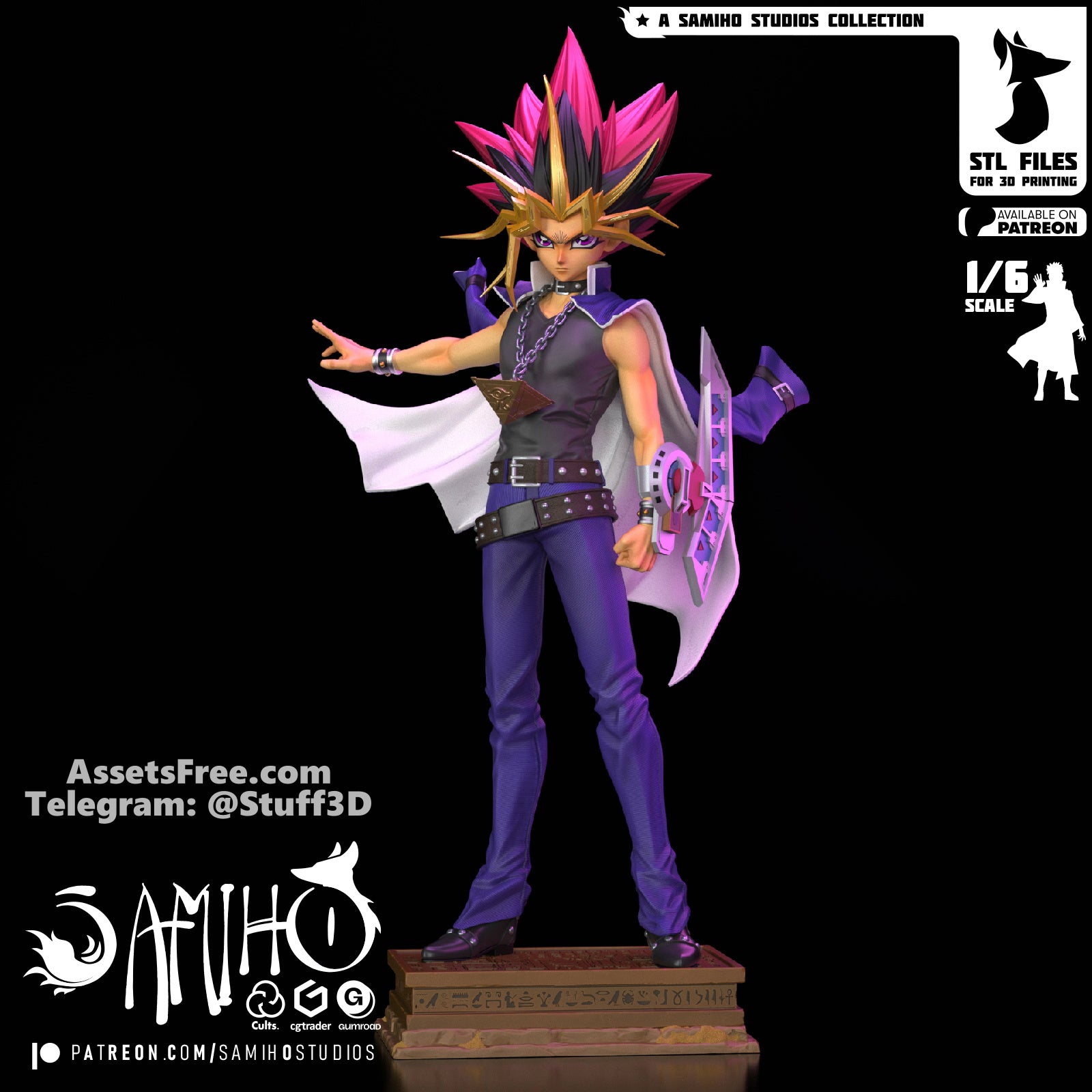 Yami Yugi Yu-Gi-Oh! resin figure by Samiho Studios — studio preview 1