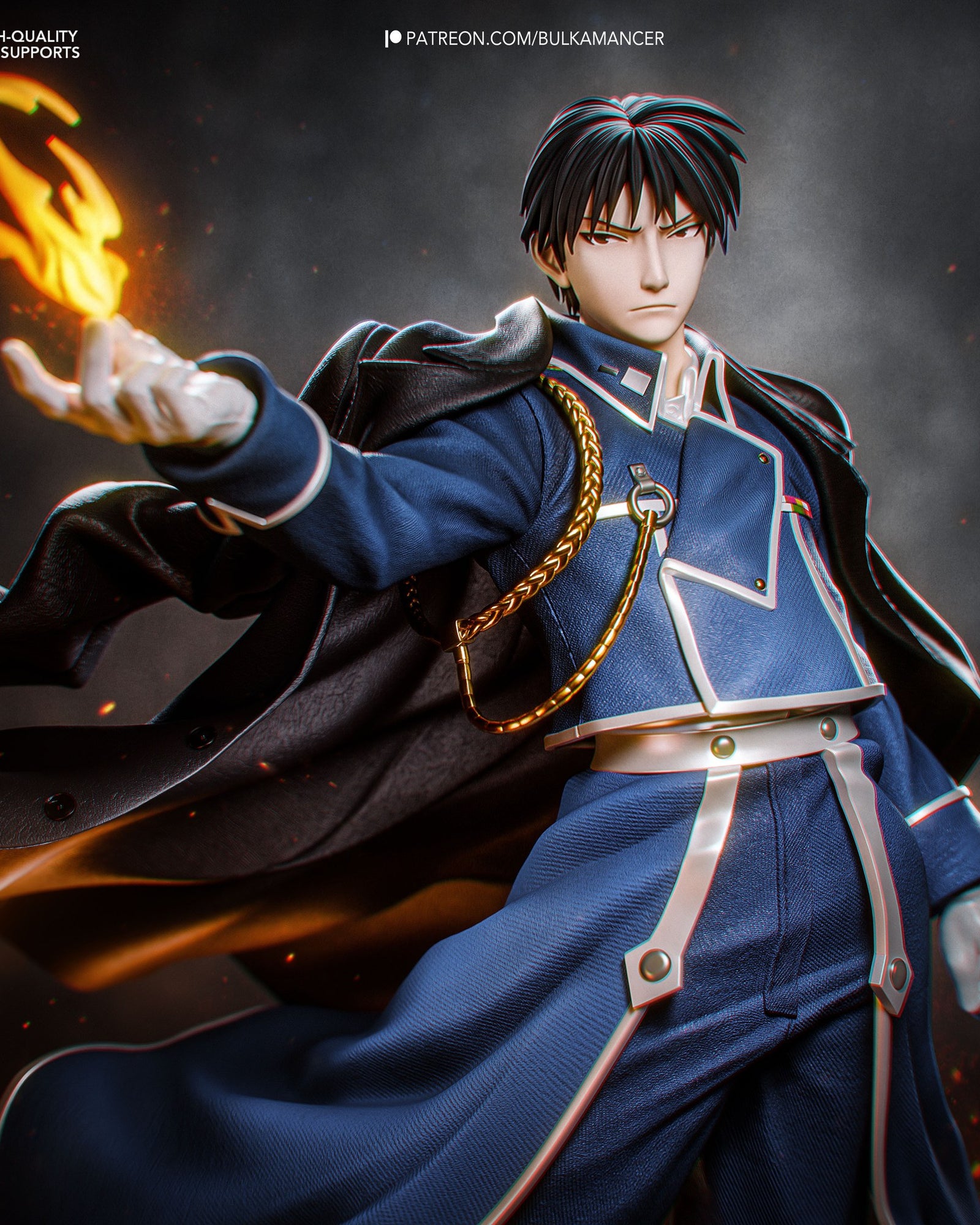 Roy Mustang (Fullmetal Alchemist) resin figure by Bulkamancer — studio render 1