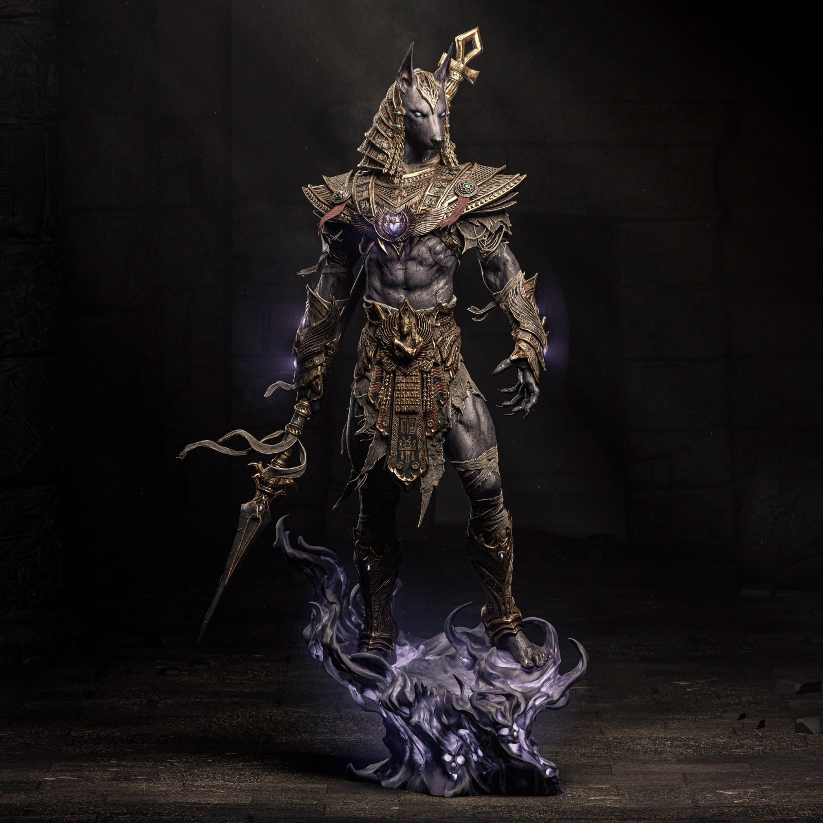 Anubis Egyptian mythology resin figure by CA 3D Studios — studio preview 5