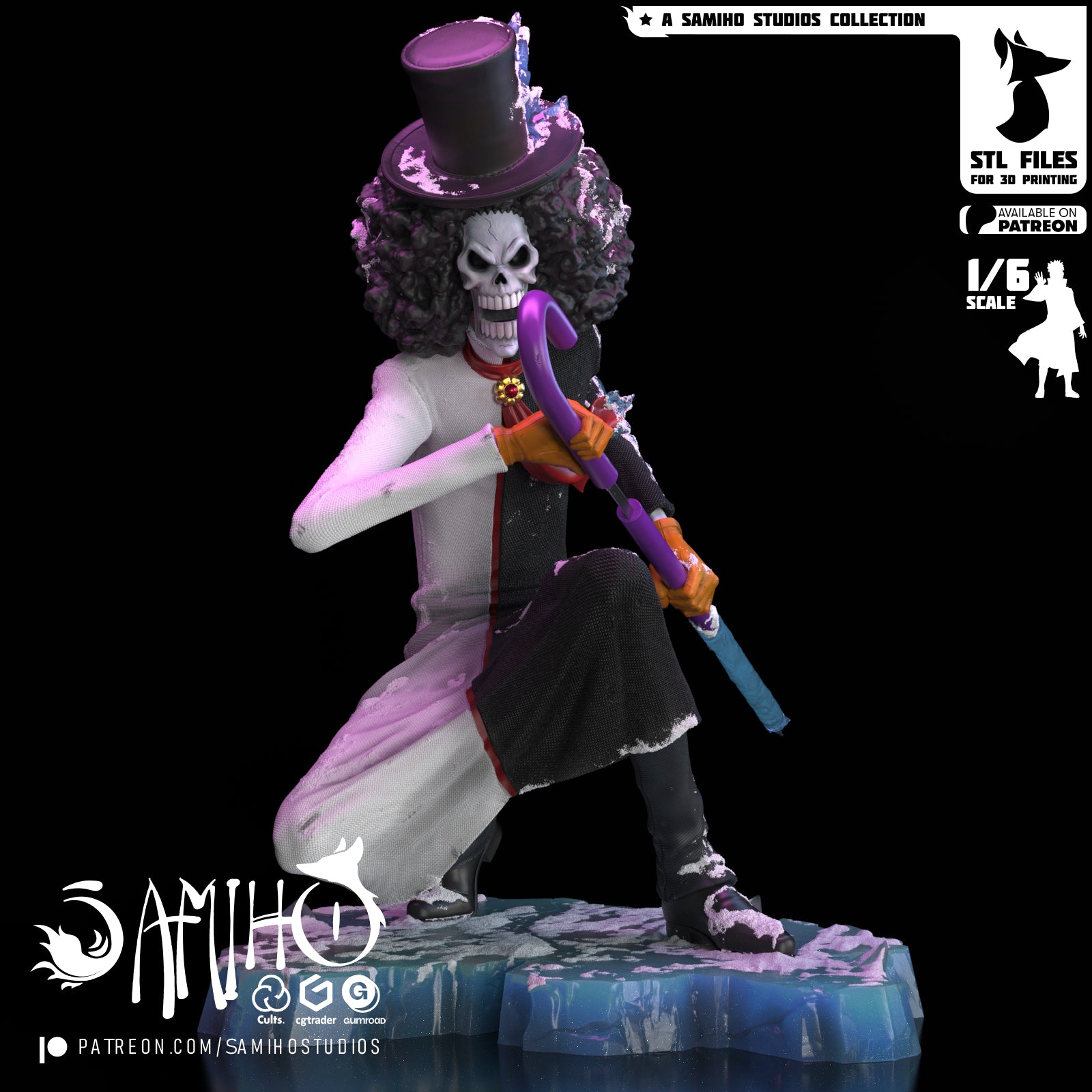 Brook One Piece resin figure by Samiho Studios — studio preview