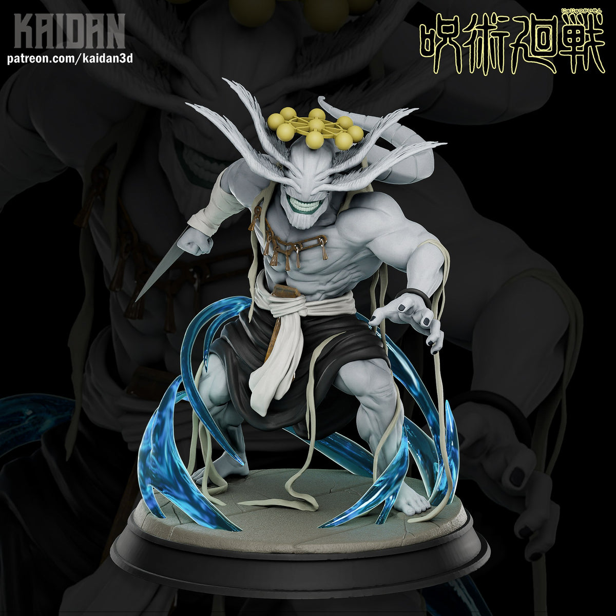 Megumi and Mahoraga (Jujutsu Kaisen) resin figure by Kaidan 3D — studio render 4