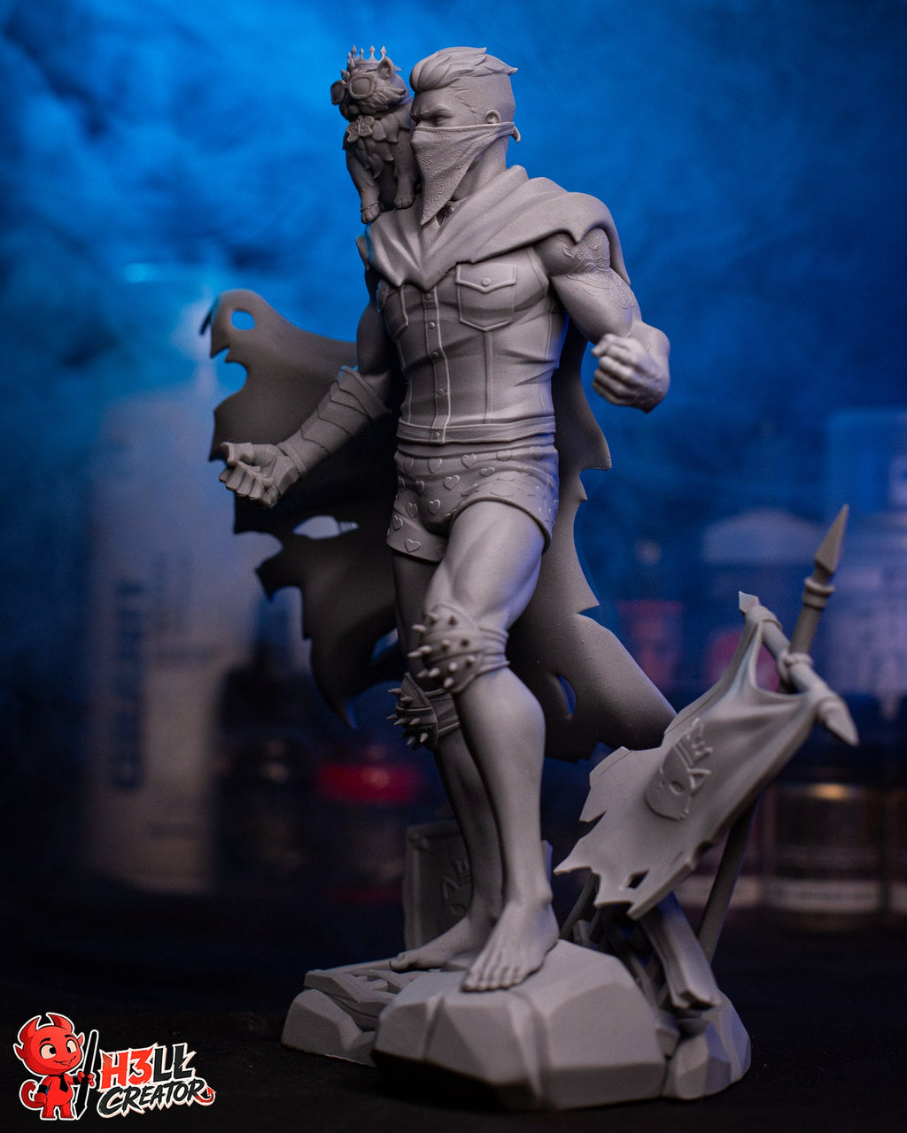 Carl and Princess Donut (Dungeon Crawler Carl) resin figure by h3LLcreator — studio render 12