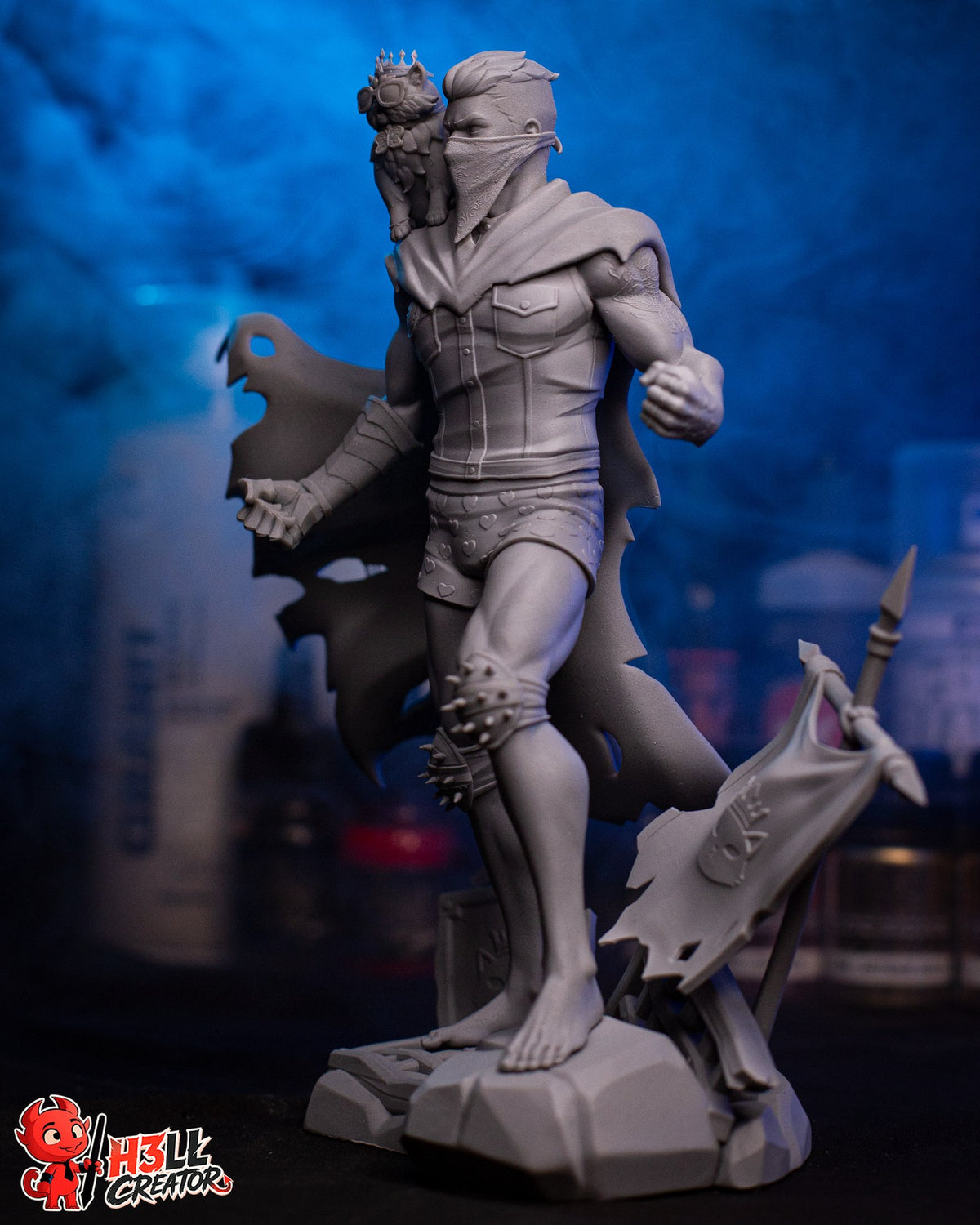 Carl and Princess Donut (Dungeon Crawler Carl) resin figure by h3LLcreator — studio render 12
