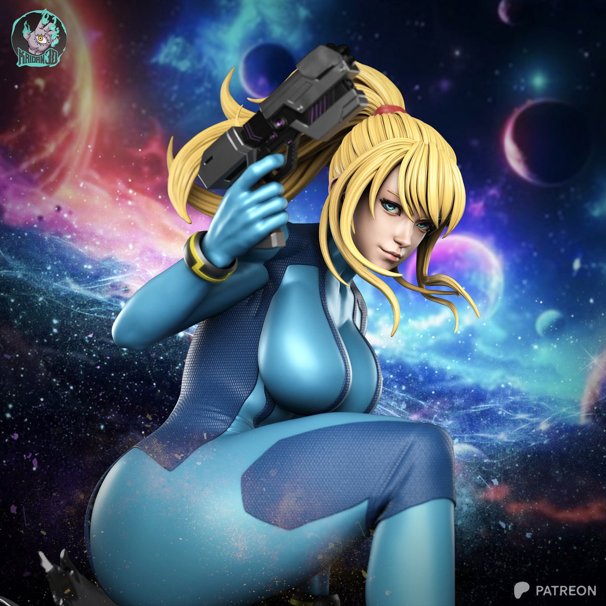 Samus Aran (Metroid) resin figure by Kaidan 3D — studio render 1