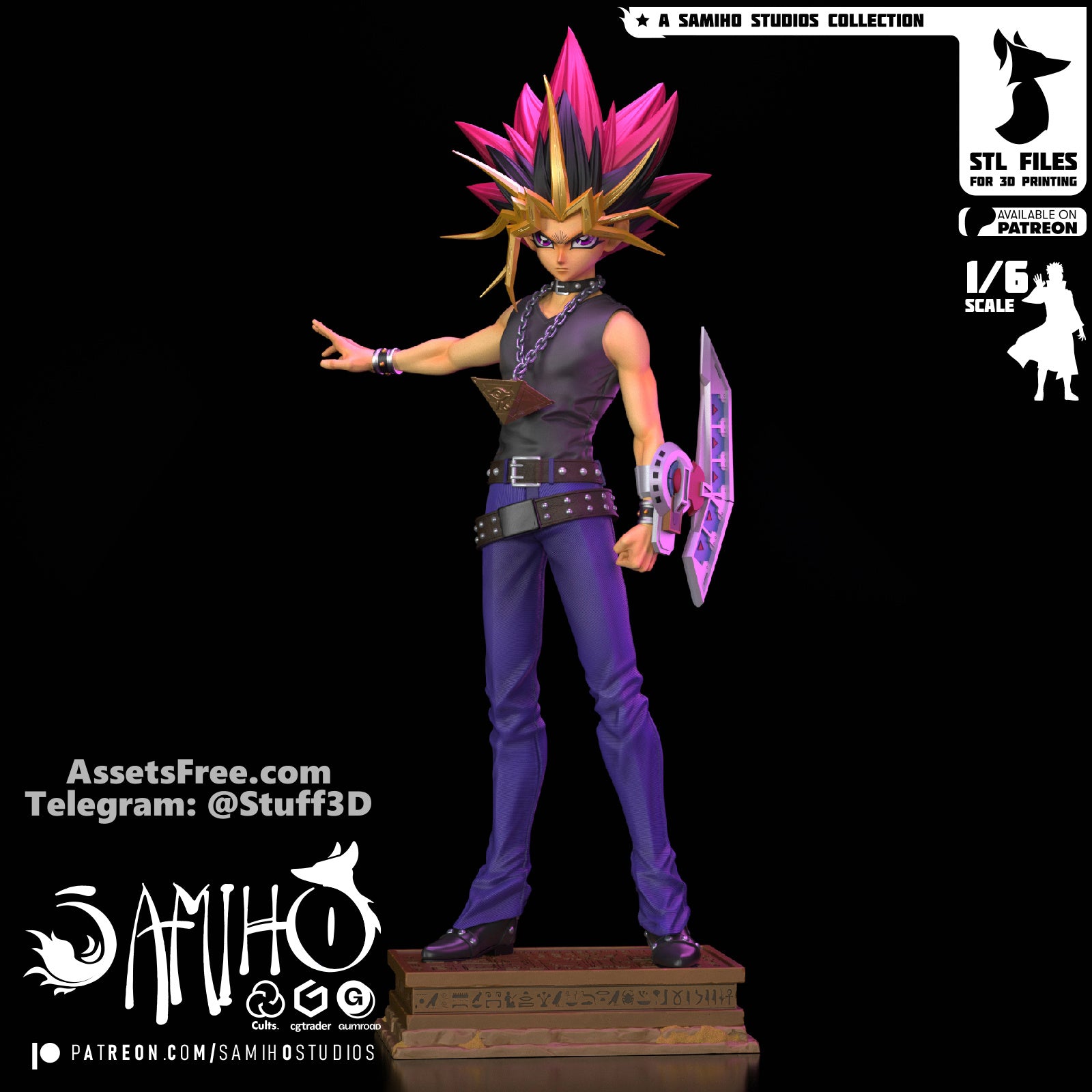 Yami Yugi Yu-Gi-Oh! resin figure by Samiho Studios — studio preview 2