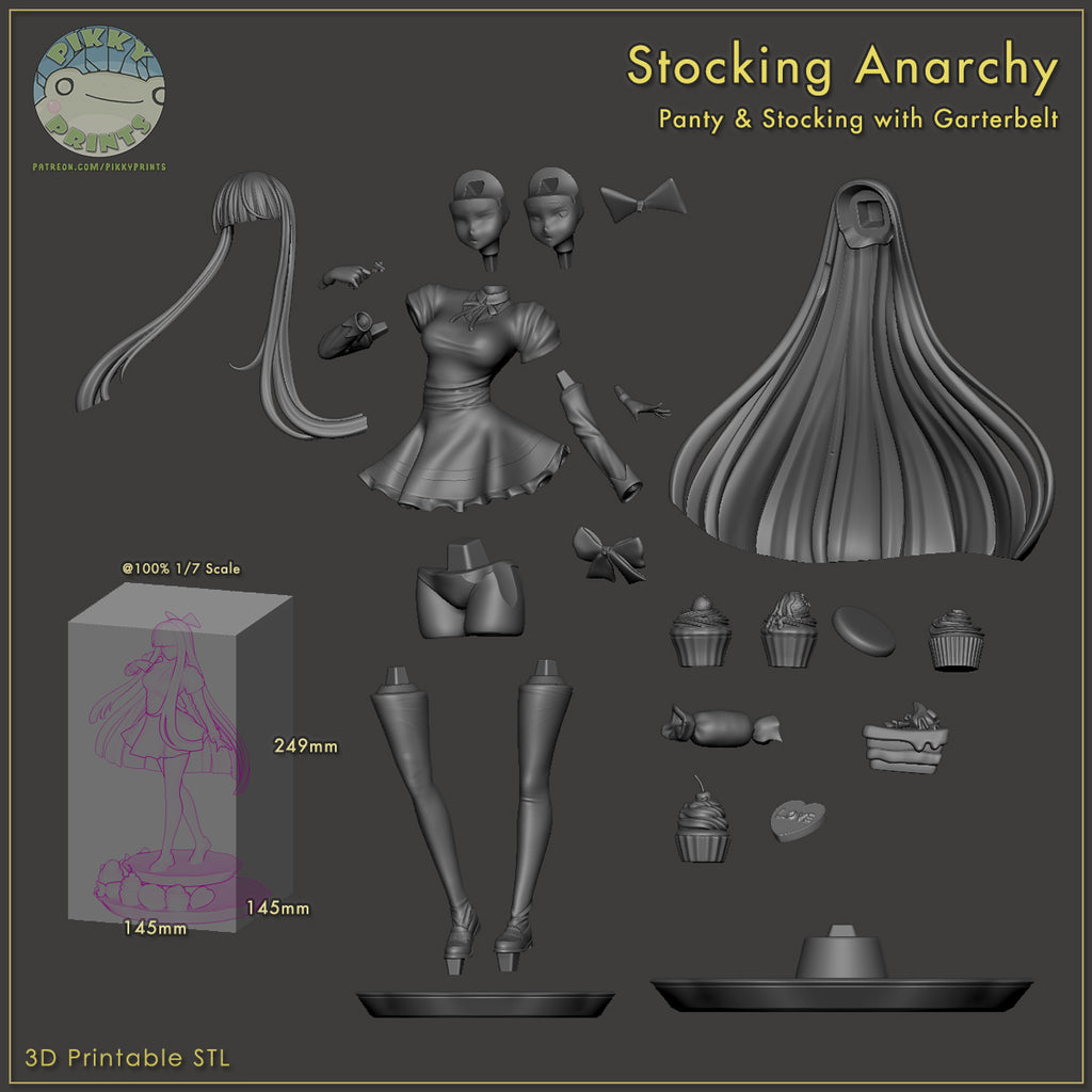 Stocking Anarchy (Panty and Stocking) resin figure by PikkyPrints — studio render 7