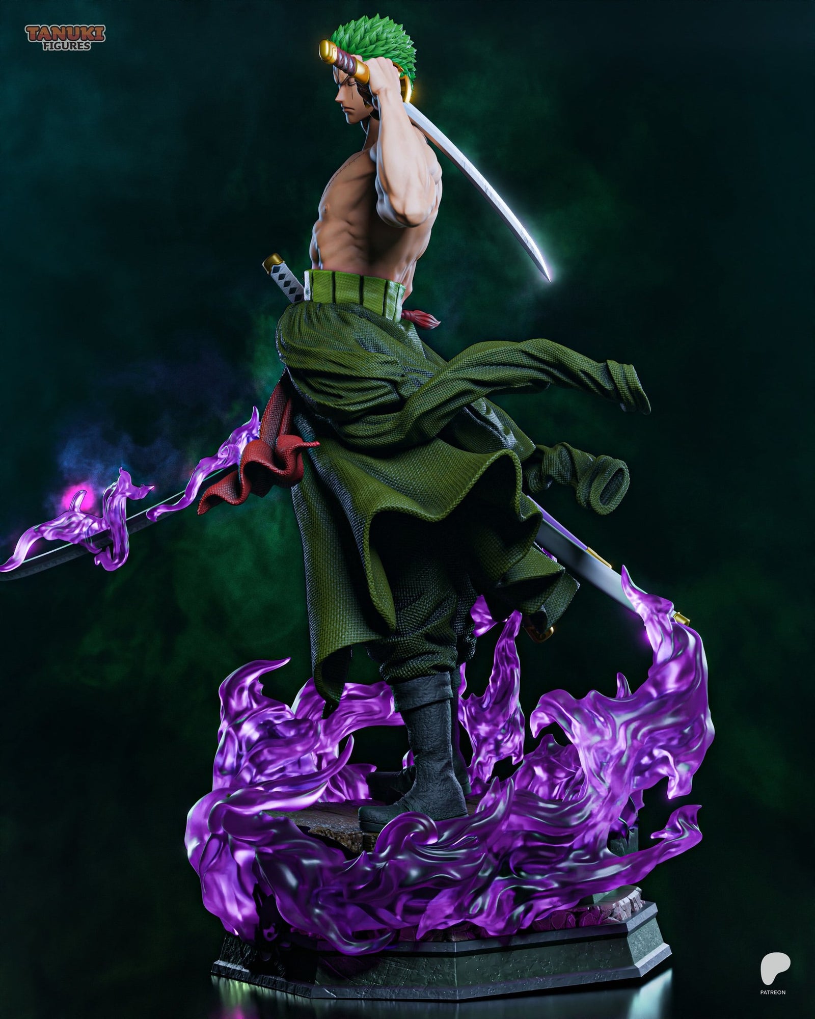 Roronoa Zoro (One Piece) resin figure by Tanuki Figures — studio render 3