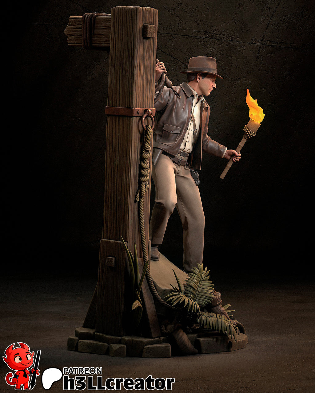 Indiana Jones (Indiana Jones) resin figure by h3LLcreator — studio render 6