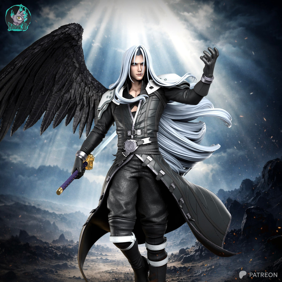 Sephiroth (Final Fantasy) resin figure by Kaidan 3D — studio render 3