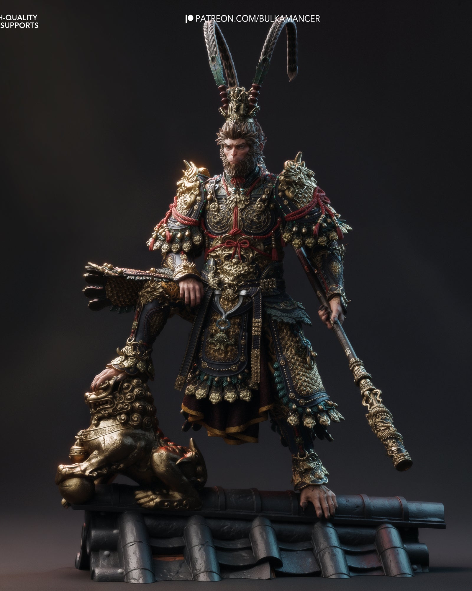 The Destined One (Black Myth Wukong) resin figure by Bulkamancer — studio render 2
