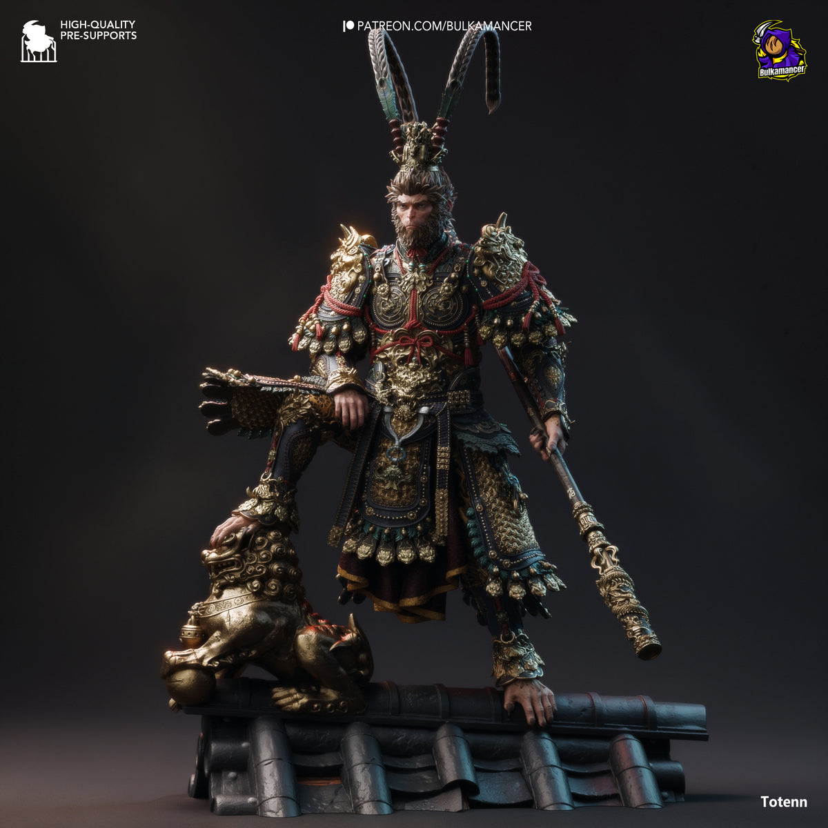 The Destined One (Black Myth Wukong) resin figure by Bulkamancer — studio render 2
