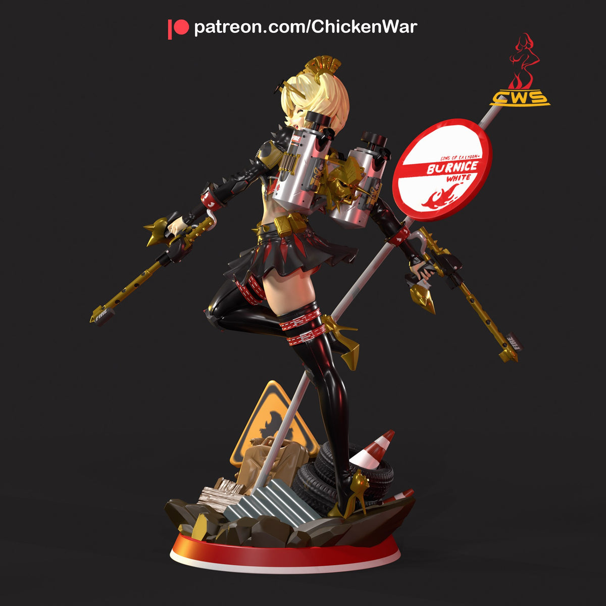 Burnice White (Zenless Zone Zero) resin figure by CW Studio — studio render 6