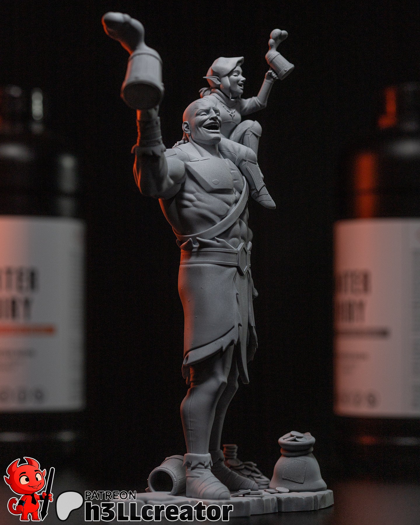 Grog and Pike (Critical Role) resin figure by h3LLcreator — studio render 10