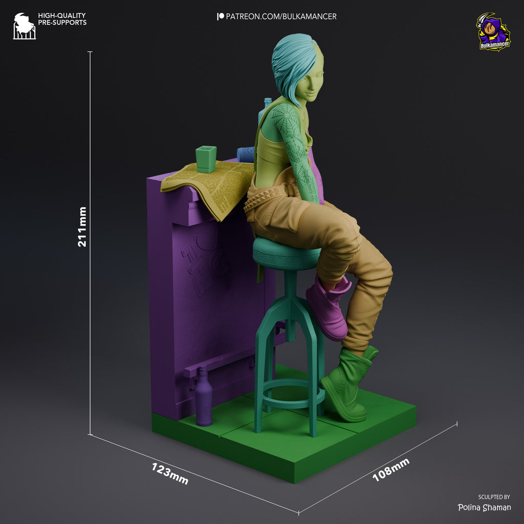 Judy Alvarez (Cyberpunk 2077) resin figure by Bulkamancer — studio render 9