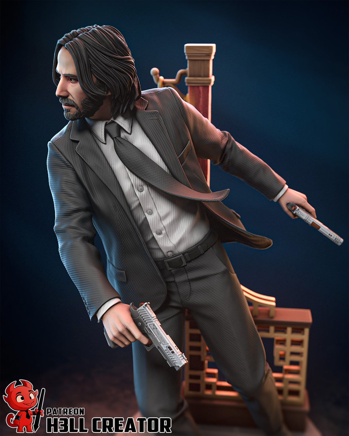 John Wick (John Wick) resin figure by h3LLcreator — studio render 3