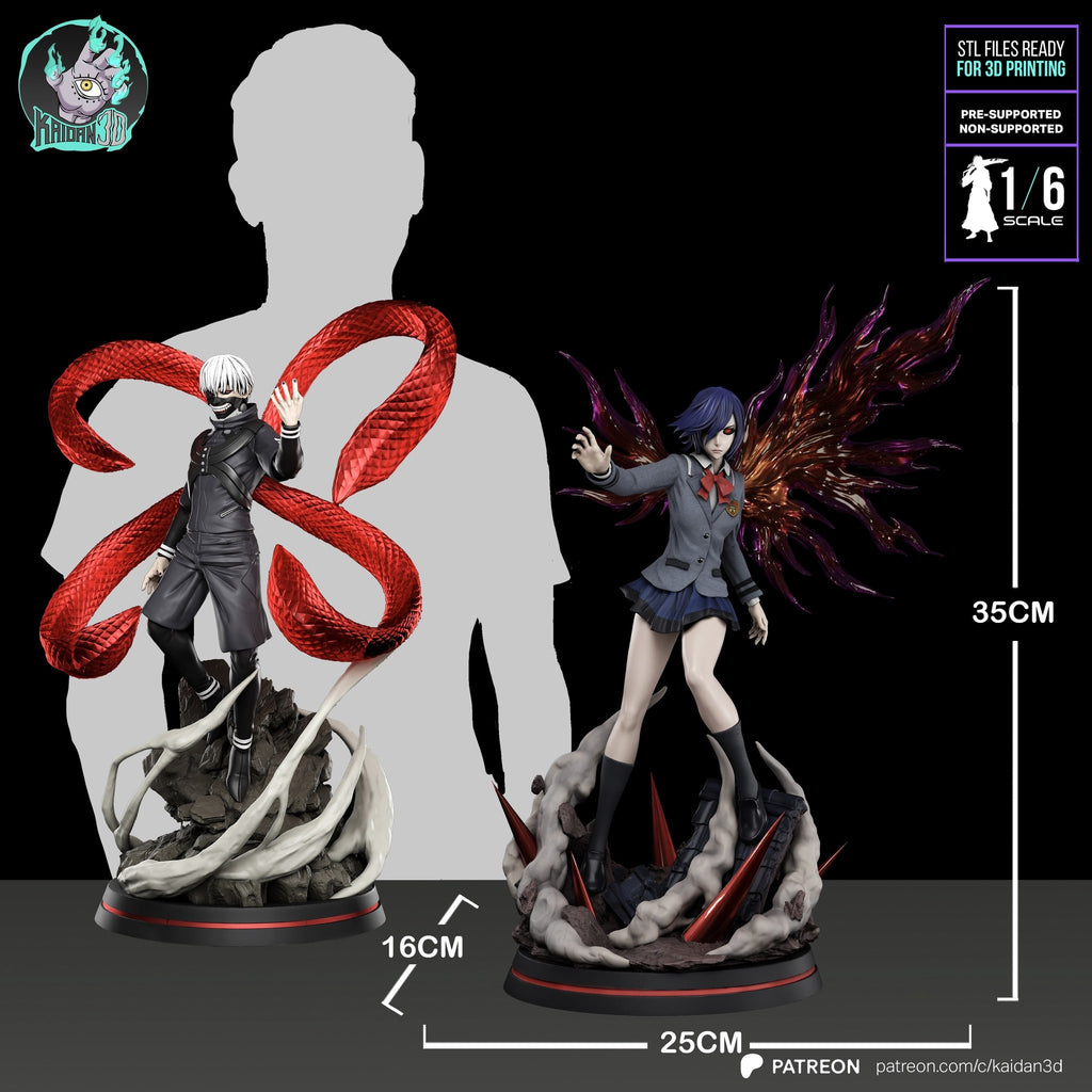 Touka Kirishima (Tokyo Ghoul) resin figure by Kaidan 3D — studio render 8