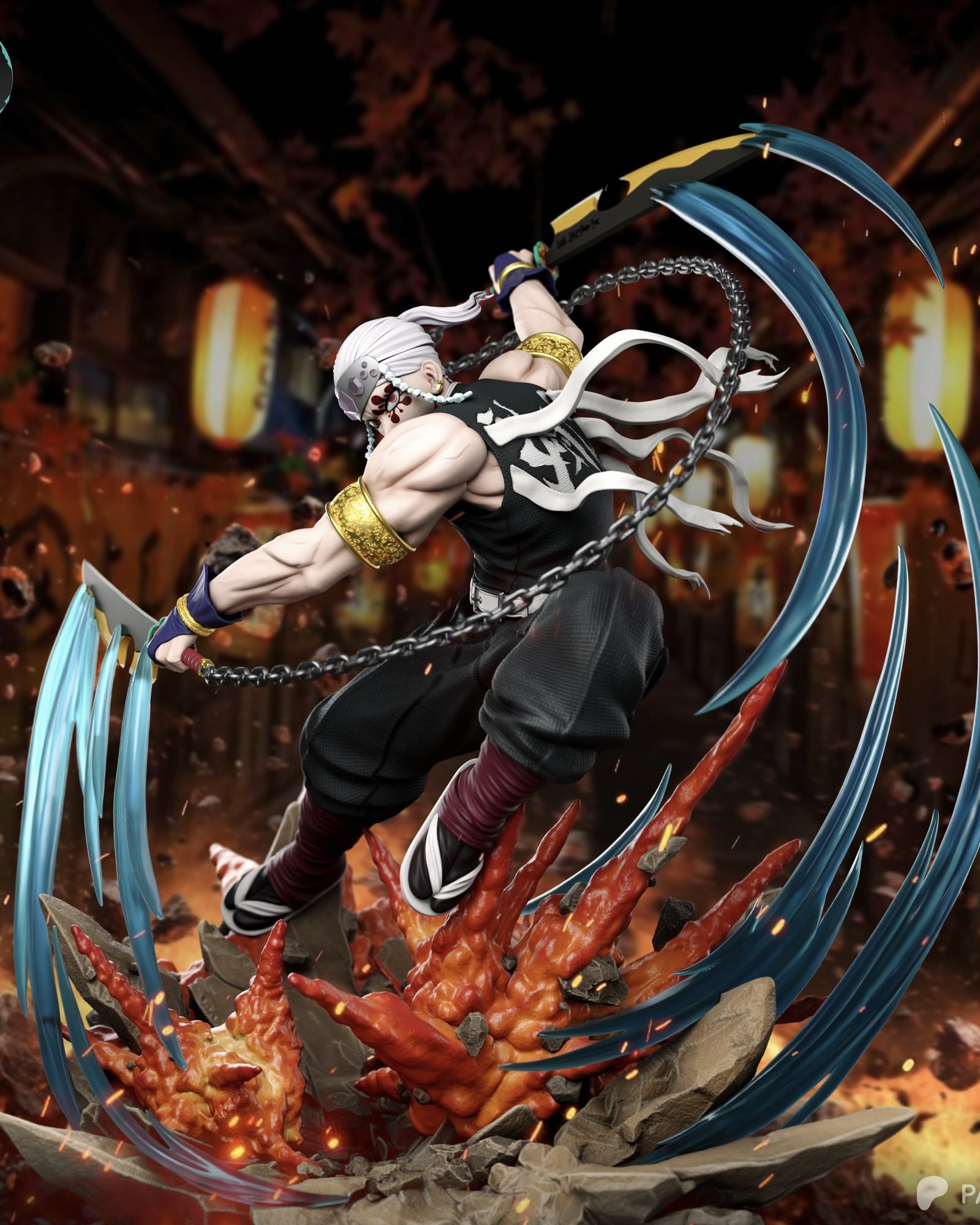 Tengen Uzui (Demon Slayer) resin figure by Kaidan 3D — studio render 2