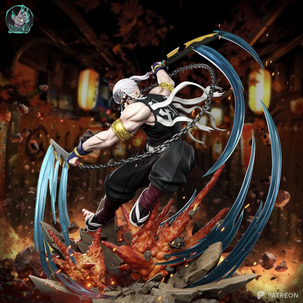 Tengen Uzui (Demon Slayer) resin figure by Kaidan 3D — studio render 2
