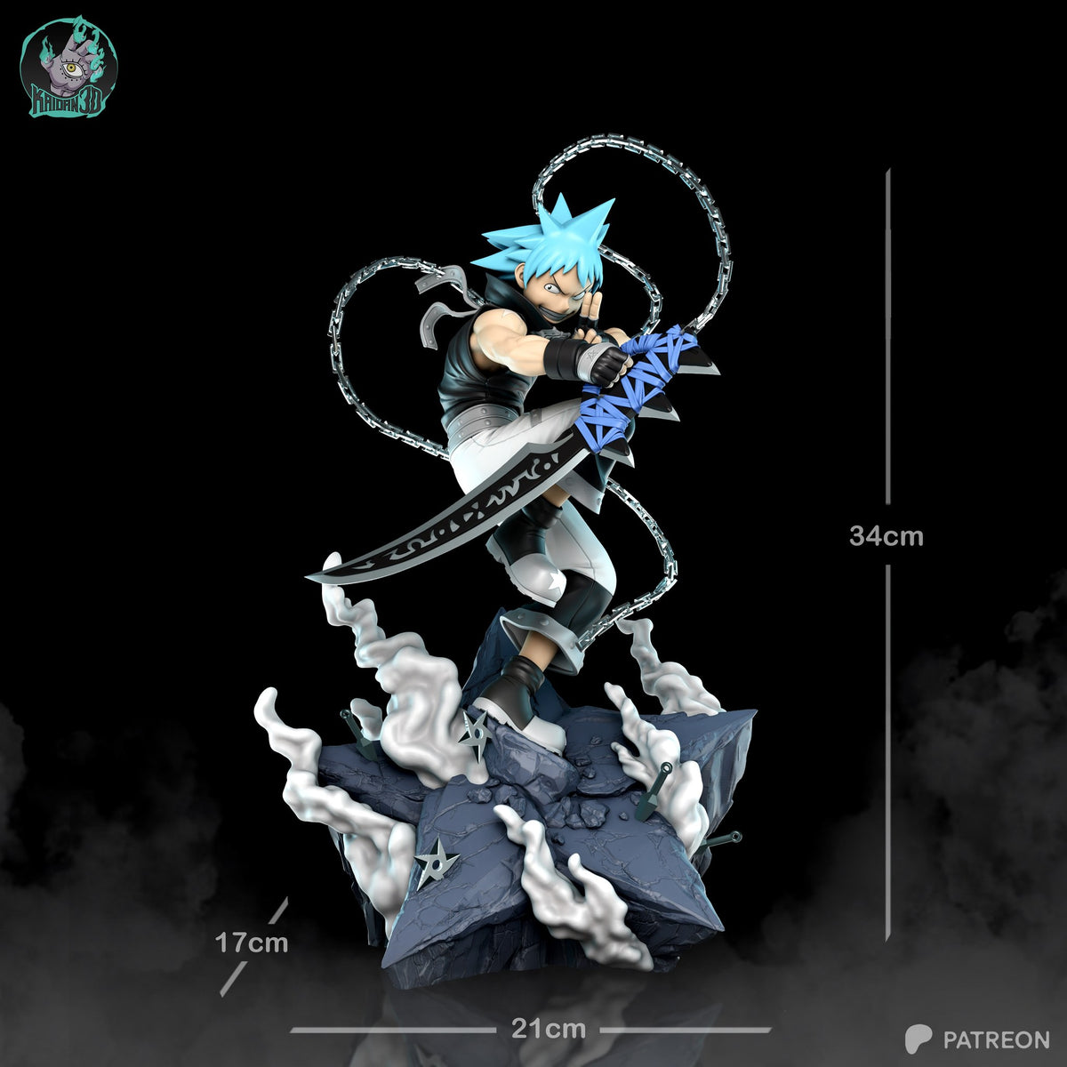 Black Star (Soul Eater) resin figure by Kaidan 3D — studio render 7
