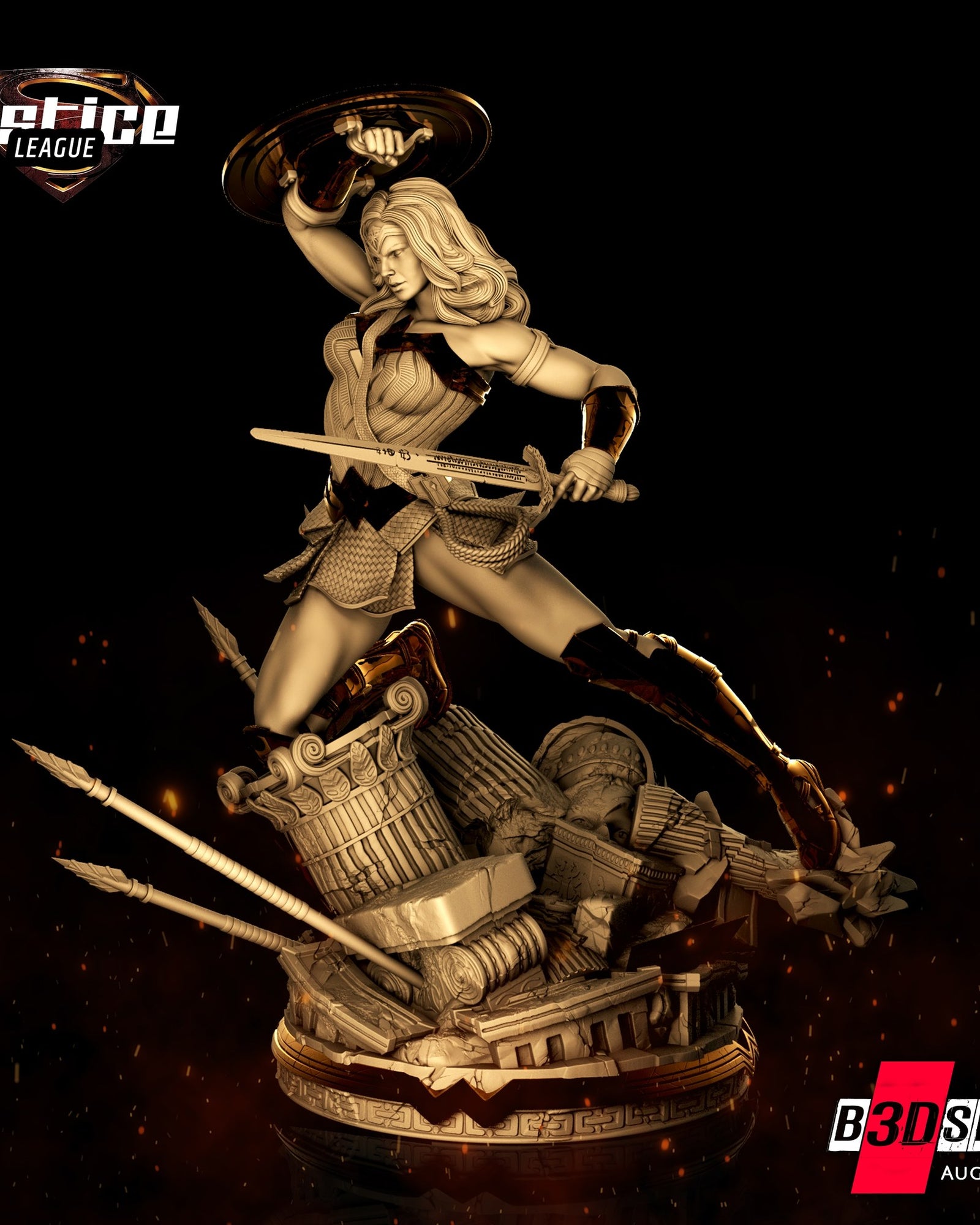 Wonder Woman (DC) resin figure by B3DSERK — studio render 4