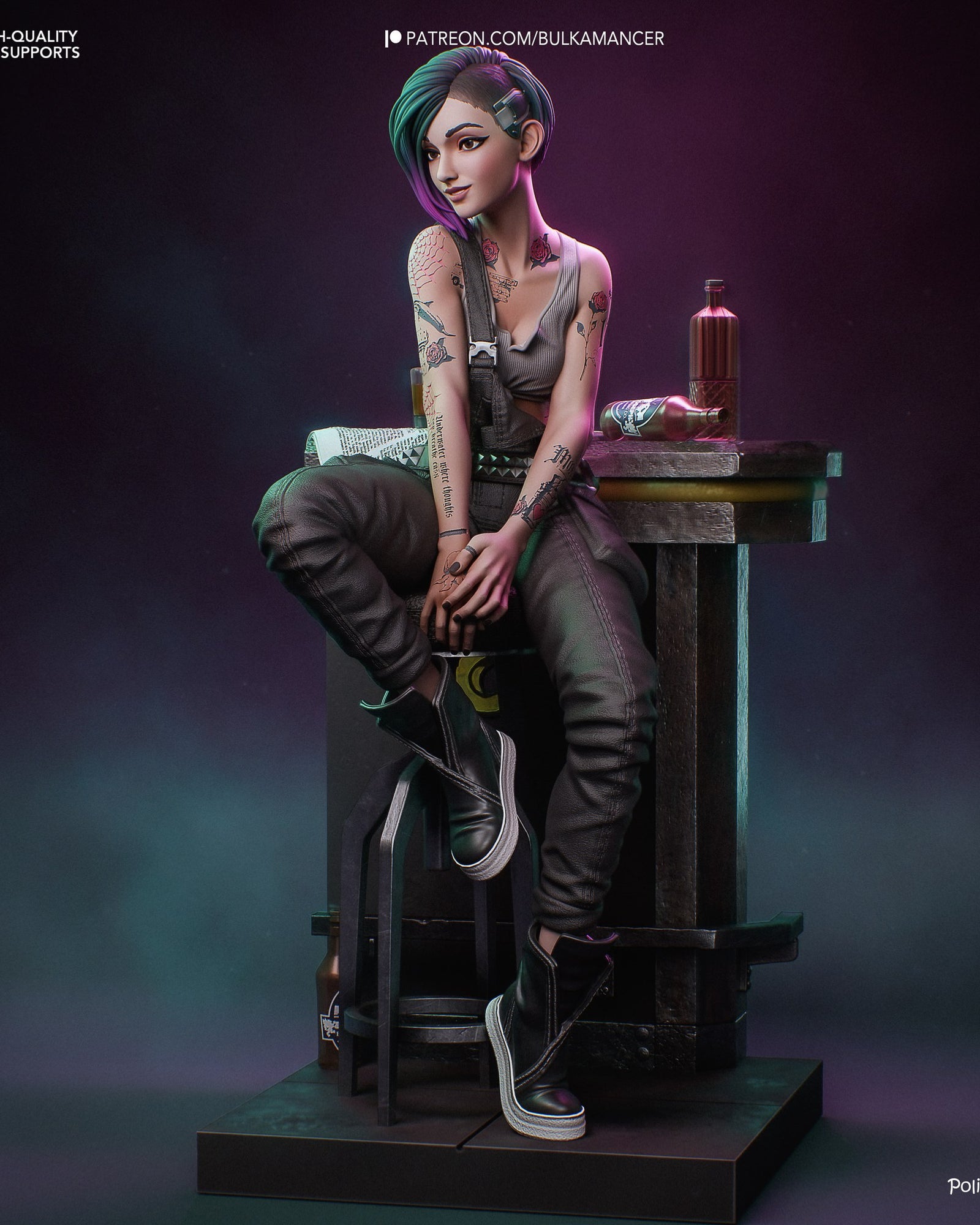Judy Alvarez (Cyberpunk 2077) resin figure by Bulkamancer — studio render 4