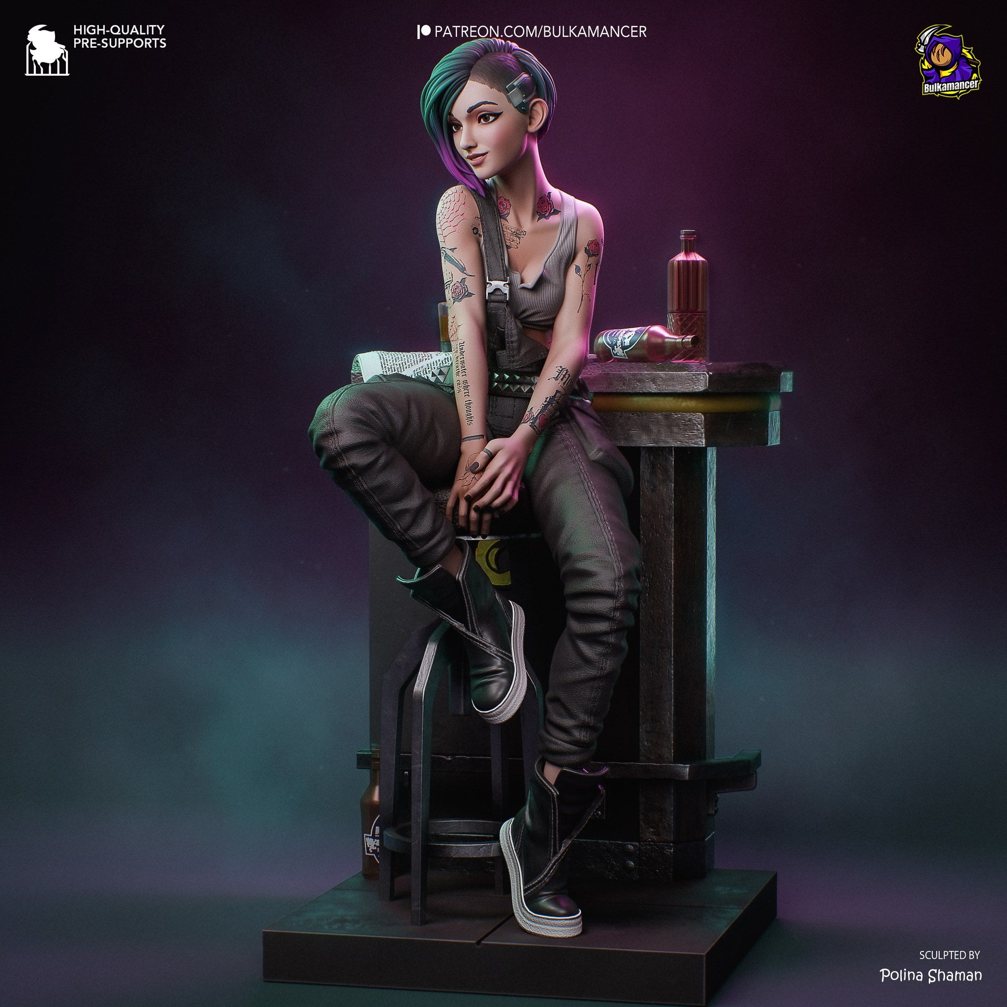 Judy Alvarez (Cyberpunk 2077) resin figure by Bulkamancer — studio render 4