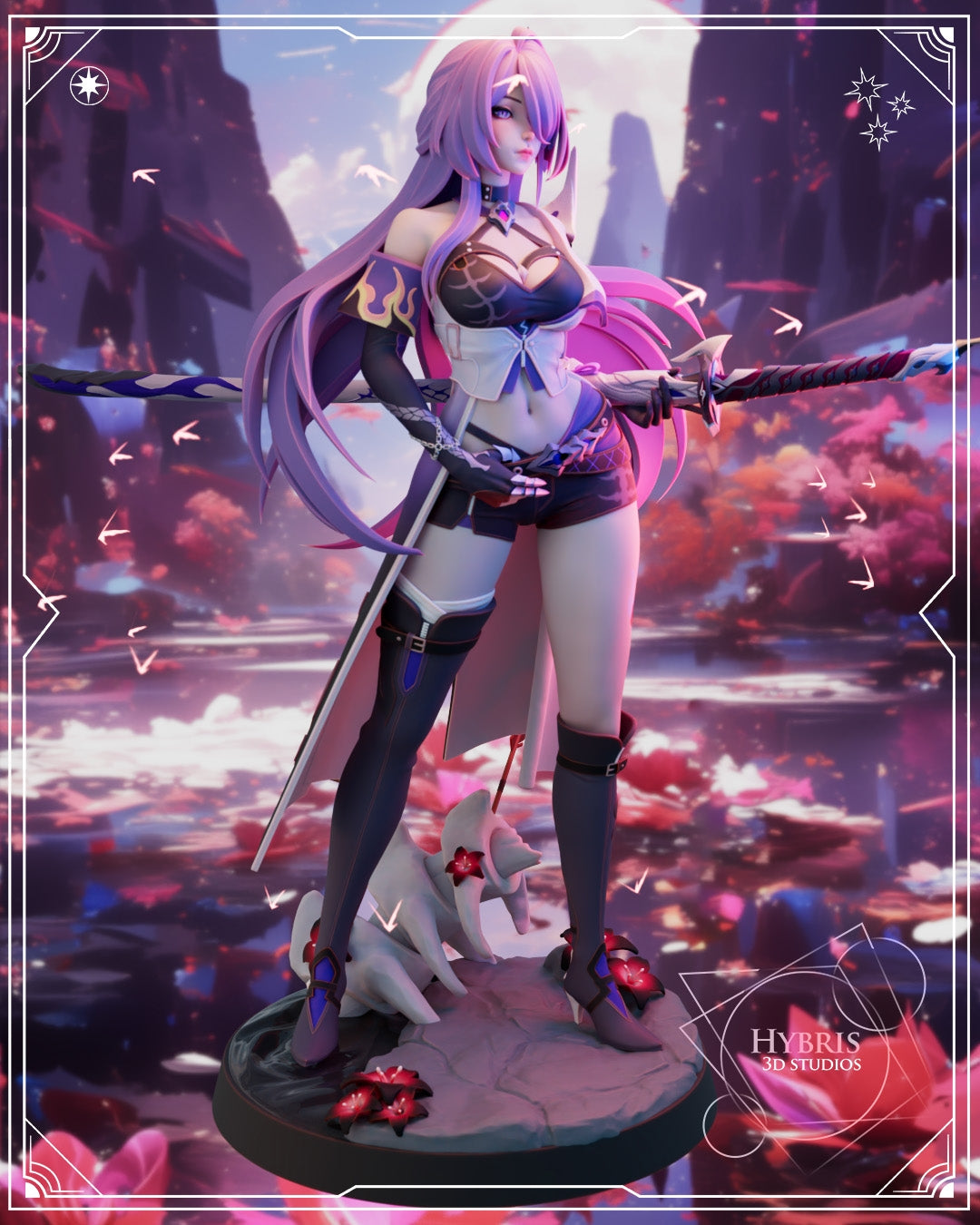 Acheron (Honkai Star Rail) resin figure by Hybris Studios — studio render 2