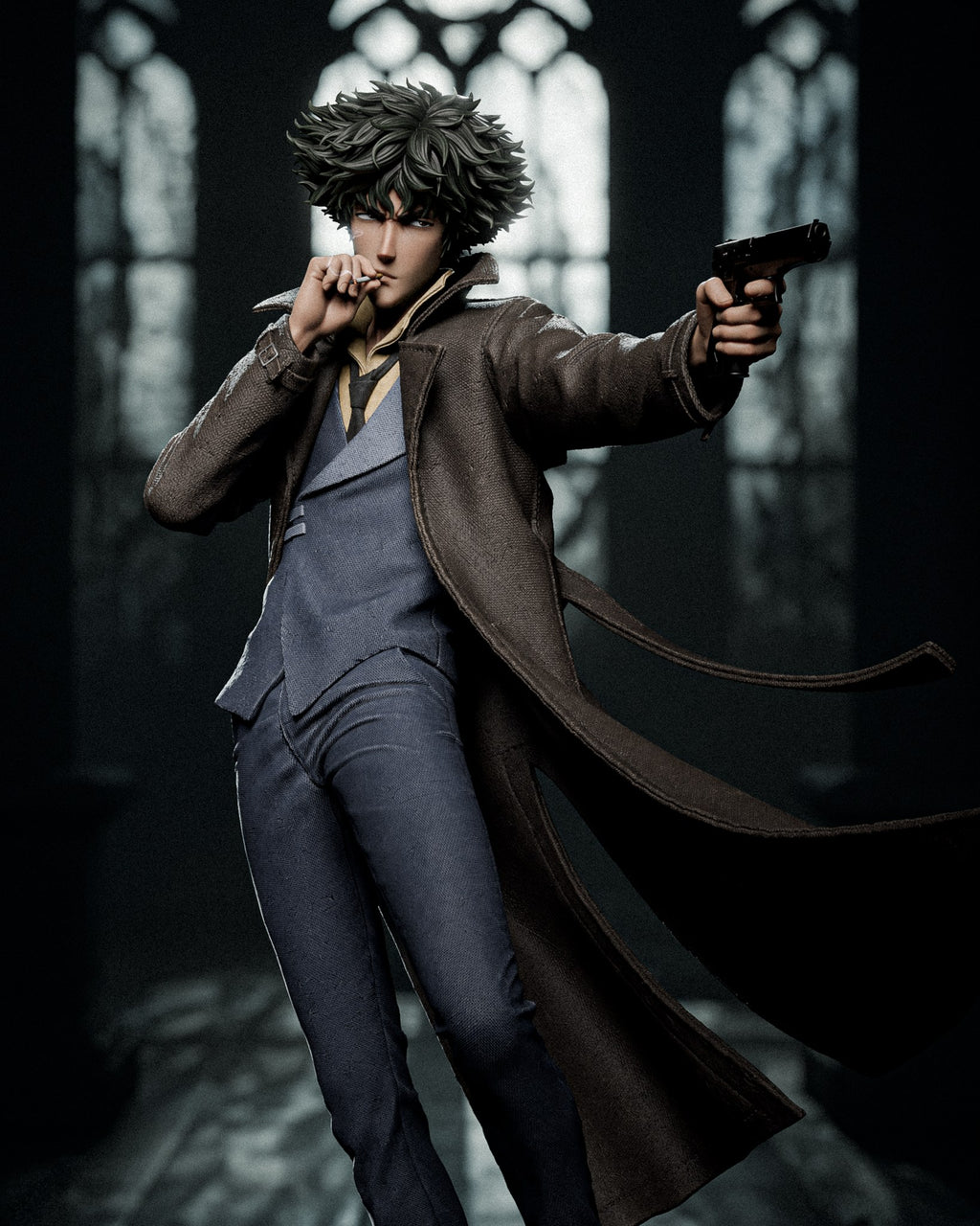 Spike Spiegel (Cowboy Bebop) resin figure by CA 3D Studios — studio render 6