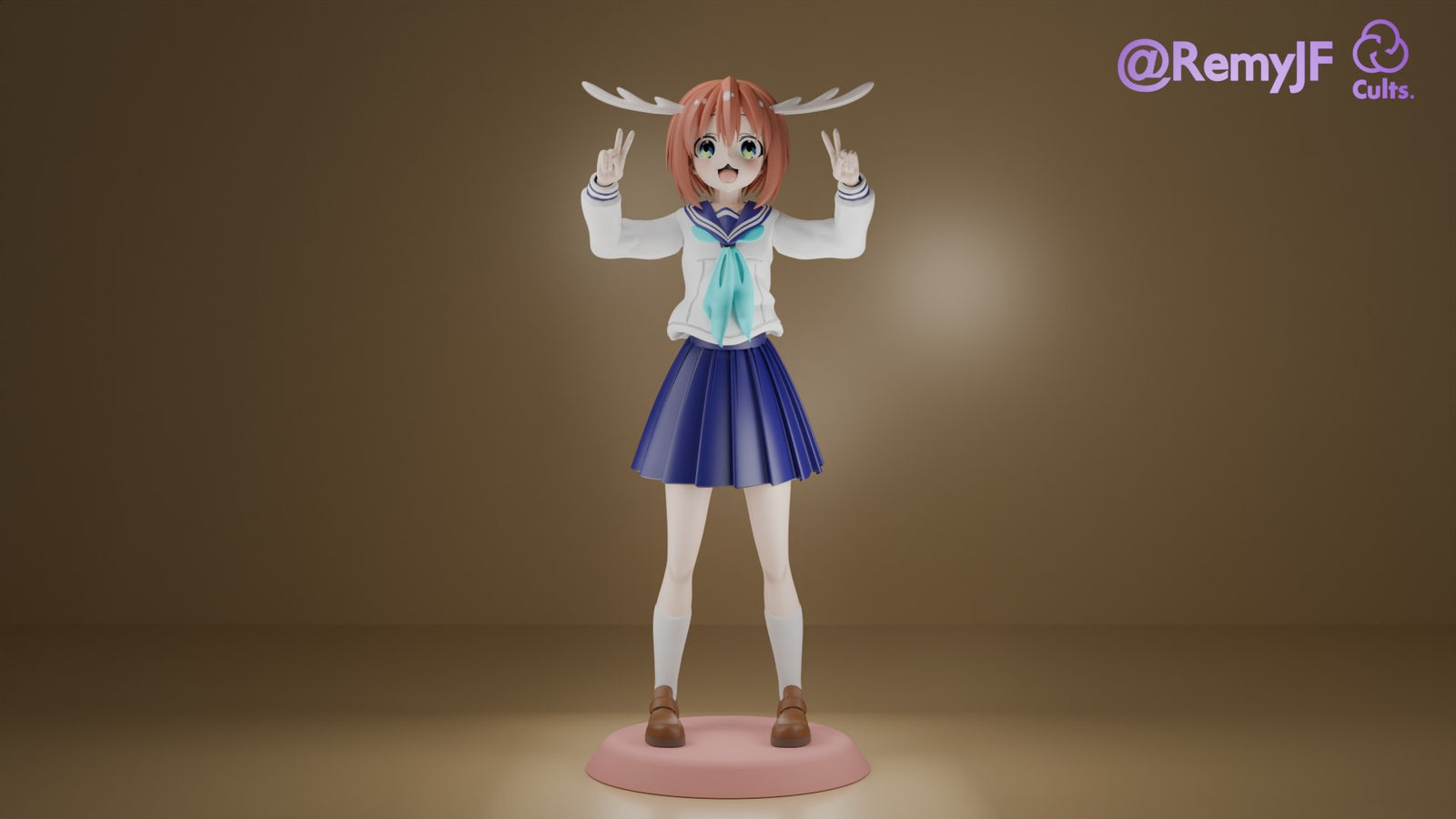 Noko Shikanoko (My Deer Friend Nokotan) resin figure by RemyJF — studio render 1