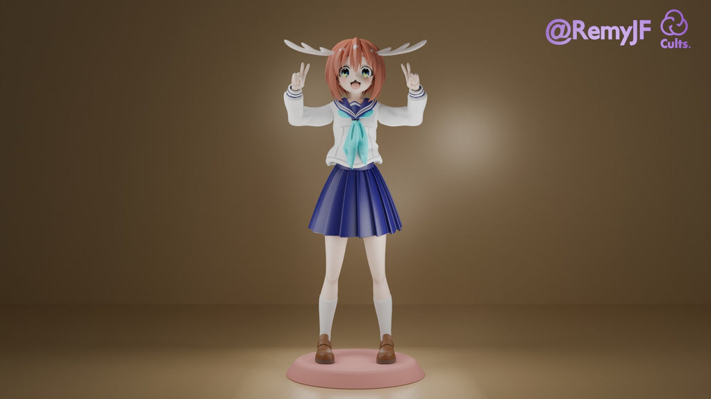 Noko Shikanoko (My Deer Friend Nokotan) resin figure by RemyJF — studio render 1