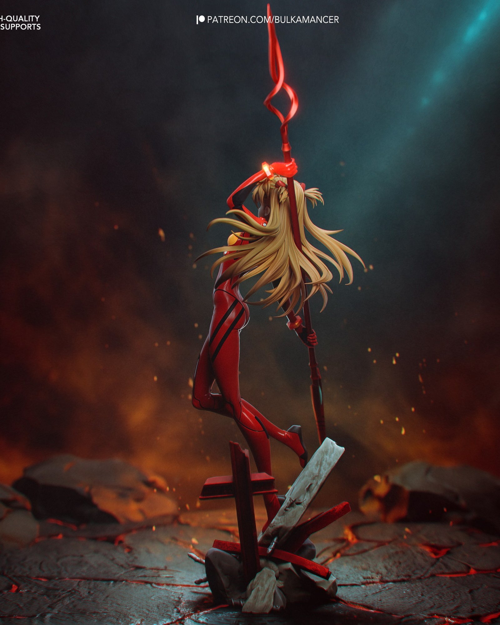 Asuka Langley (Evangelion) resin figure by Bulkamancer — studio render 6