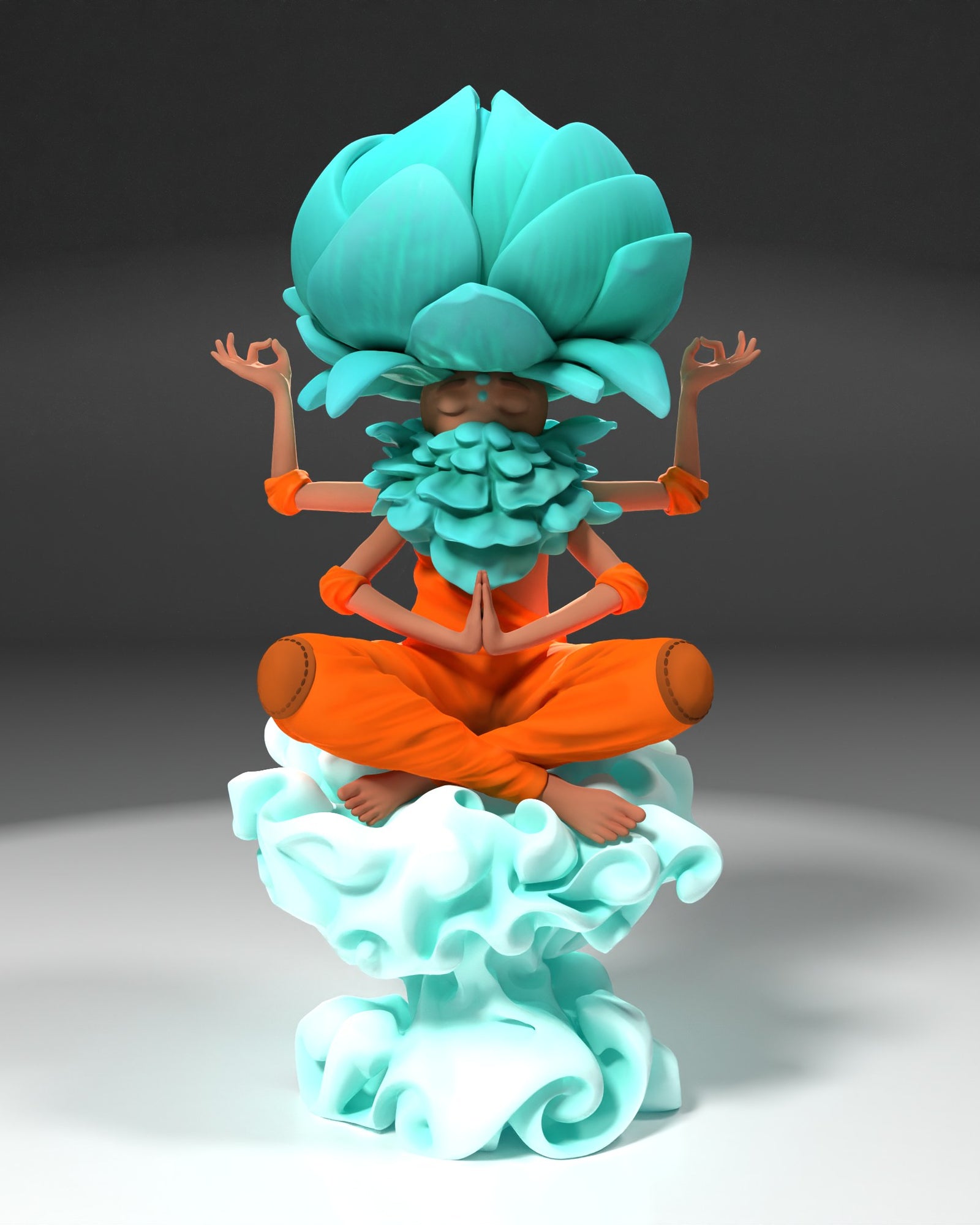 Cabbage Yogi (_Original Characters) resin figure by h3LLcreator — studio render 1