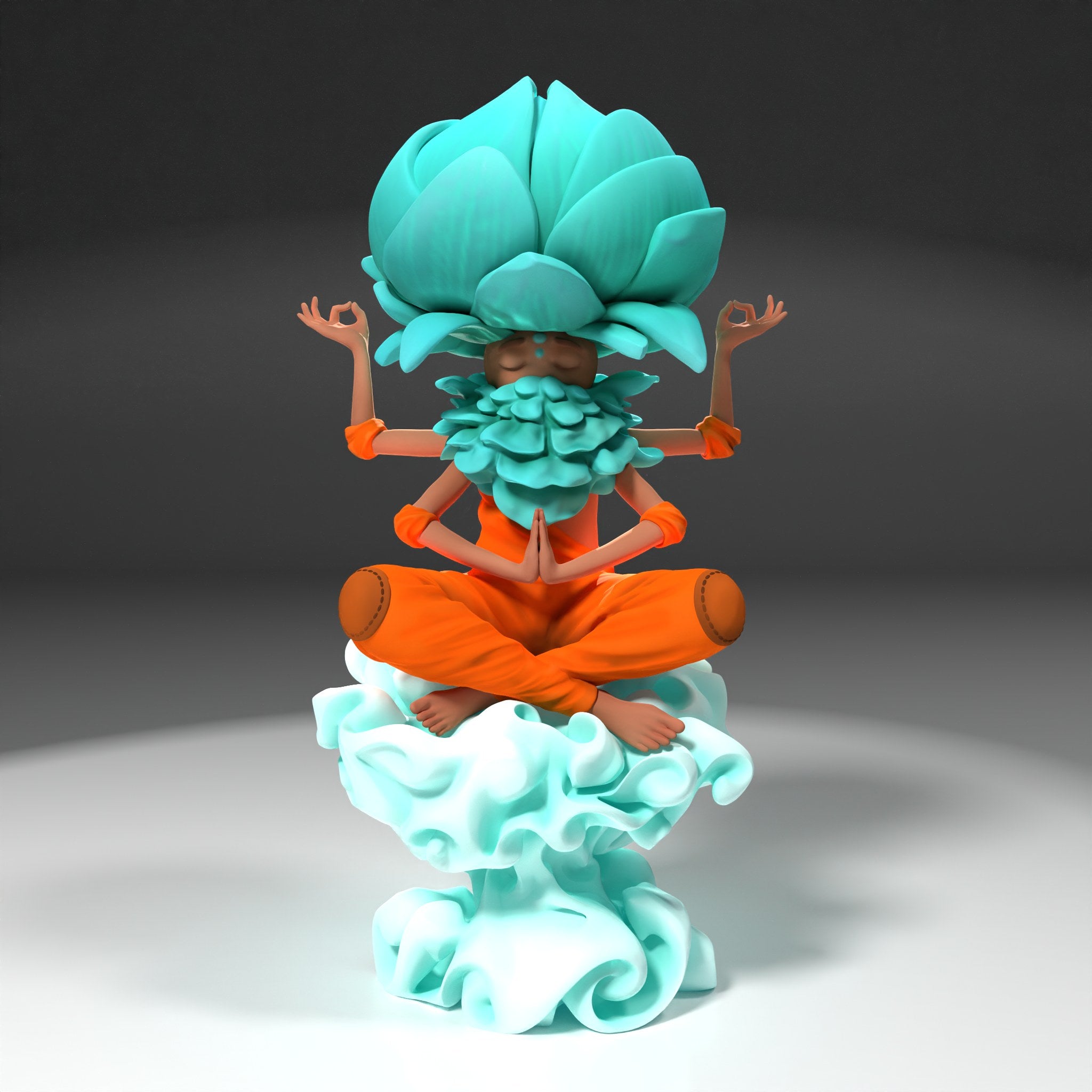 Cabbage Yogi (_Original Characters) resin figure by h3LLcreator — studio render 1
