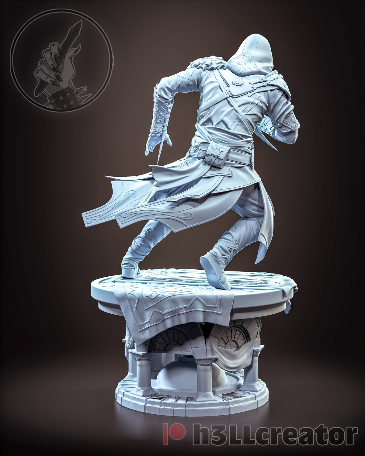 Ezio Auditore (Assassin's Creed) resin figure by h3LLcreator — studio render 7
